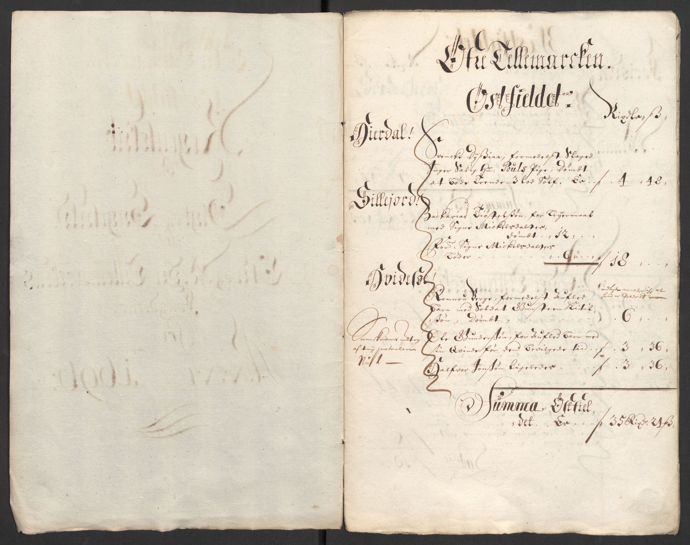 Rentekammeret inntil 1814, Reviderte regnskaper, Fogderegnskap, AV/RA-EA-4092/R36/L2094: Fogderegnskap Øvre og Nedre Telemark og Bamble, 1696, p. 45