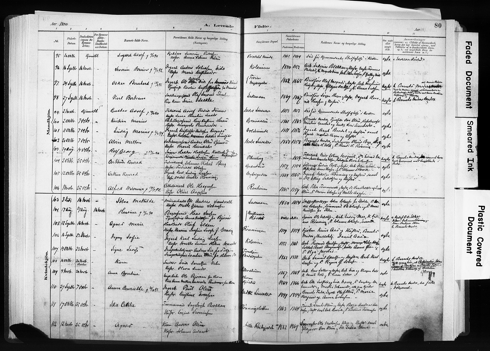 Ministerialprotokoller, klokkerbøker og fødselsregistre - Sør-Trøndelag, SAT/A-1456/606/L0300: Parish register (official) no. 606A15, 1886-1893, p. 80