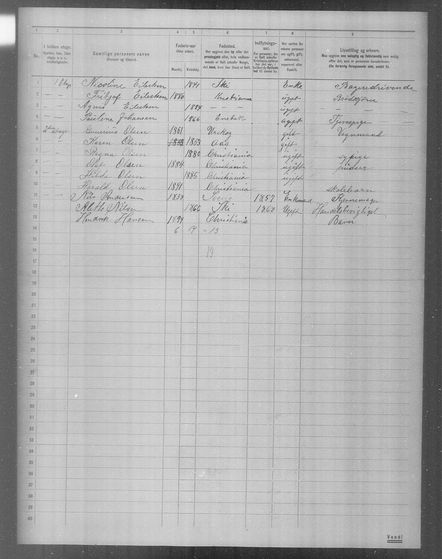 OBA, Municipal Census 1904 for Kristiania, 1904, p. 8421