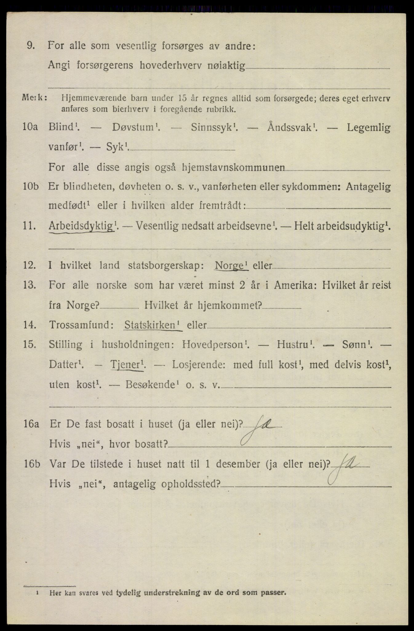 SAST, 1920 census for Klepp, 1920, p. 8241