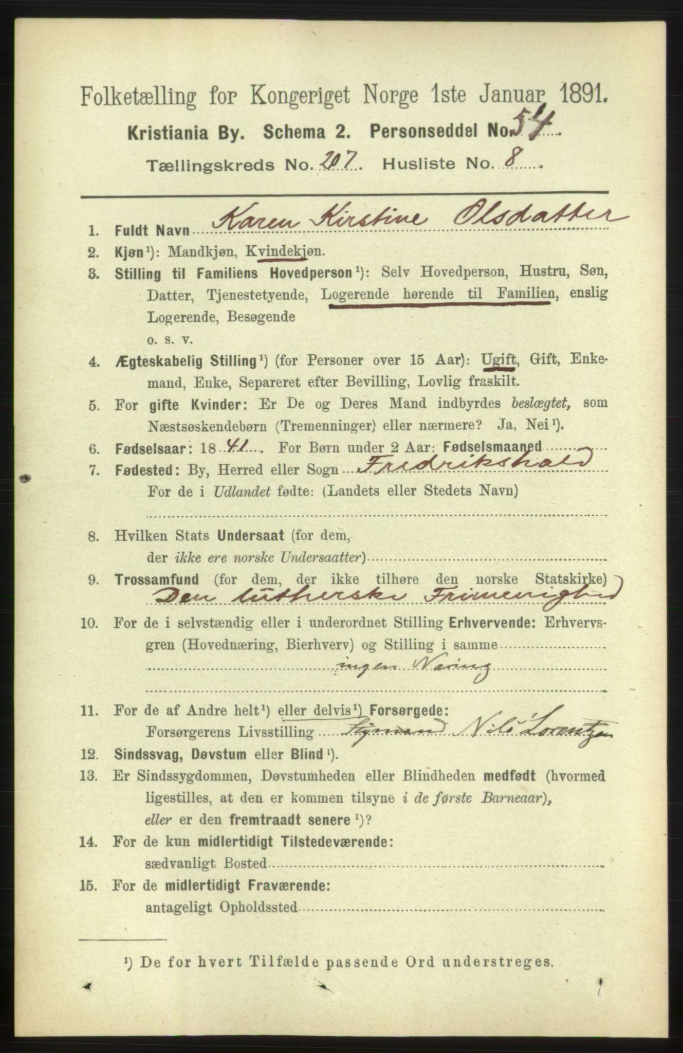 RA, 1891 census for 0301 Kristiania, 1891, p. 124780