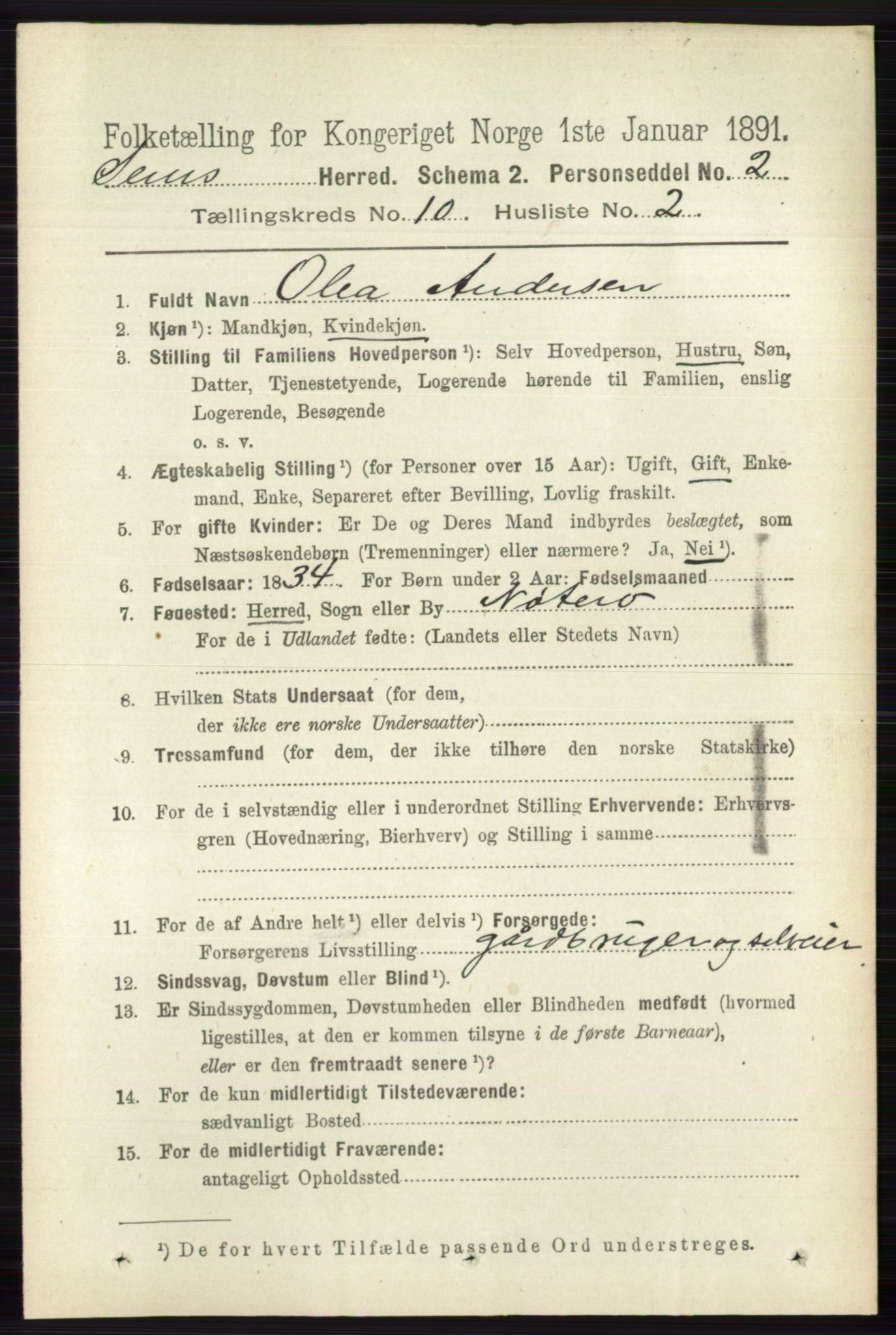 RA, 1891 census for 0721 Sem, 1891, p. 4802