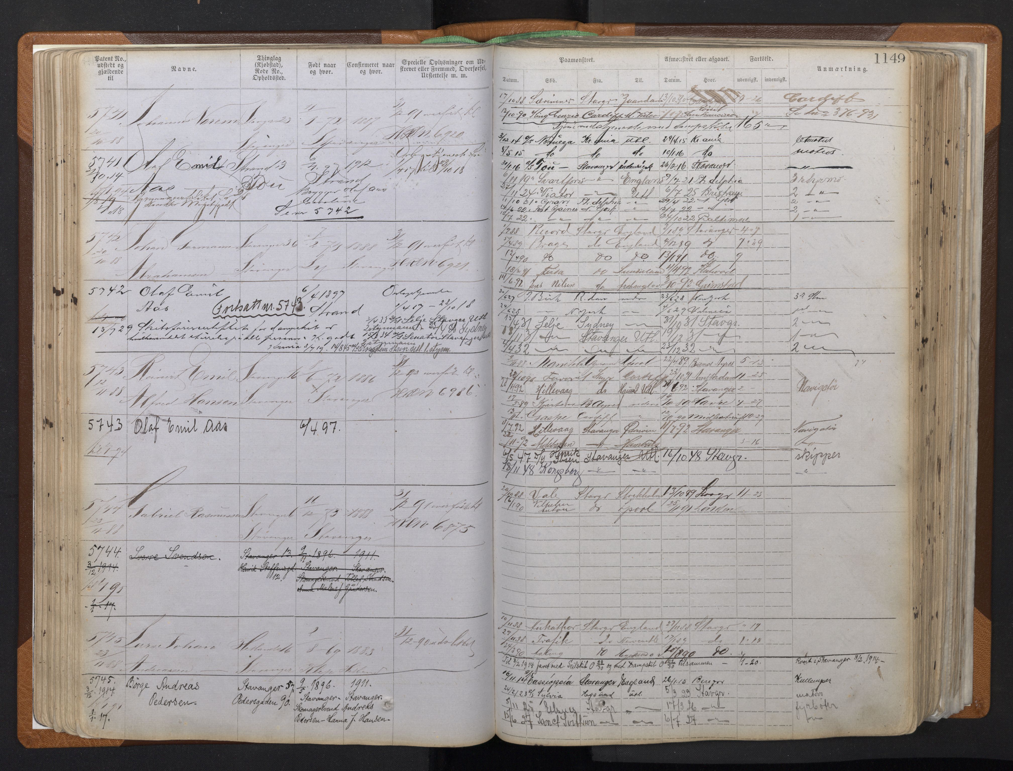 Stavanger sjømannskontor, AV/SAST-A-102006/F/Ff/L0011: Annotasjonsrulle, patentnr. 5225-7180 (dublett), 1887-1900, p. 113