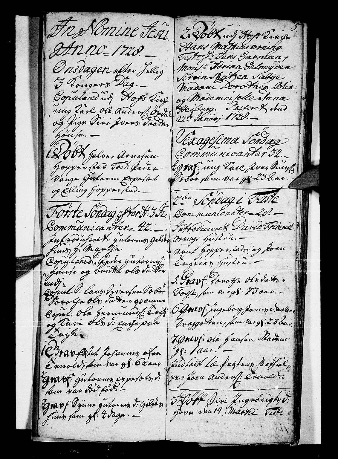 Vik sokneprestembete, AV/SAB-A-81501/H/Haa/Haaa/L0001: Parish register (official) no. A 1 / 1, 1727-1740, p. 5