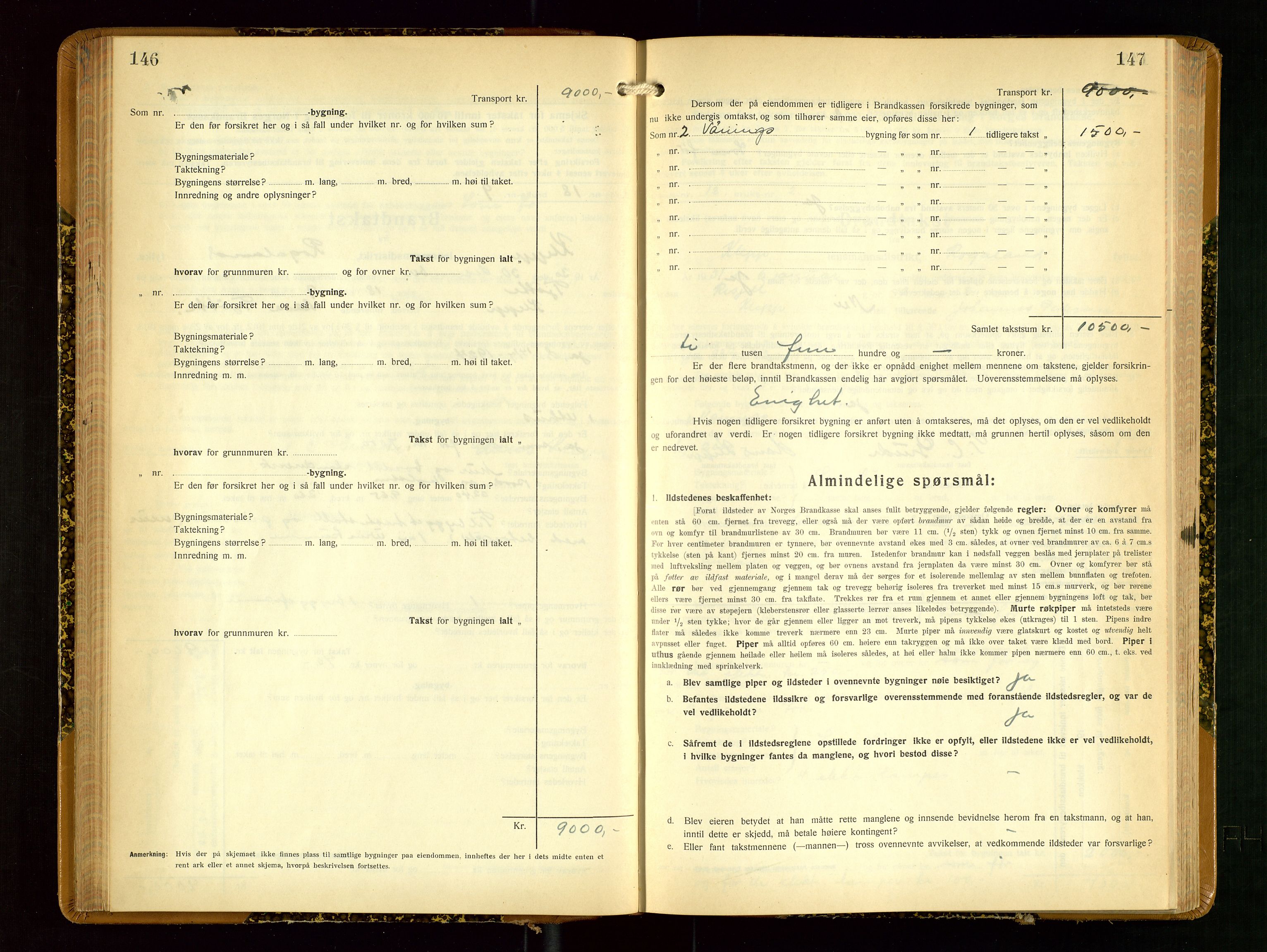 Klepp lensmannskontor, AV/SAST-A-100163/Goc/L0012: "Brandtakstprotokoll" m/register, 1929-1933, p. 146-147