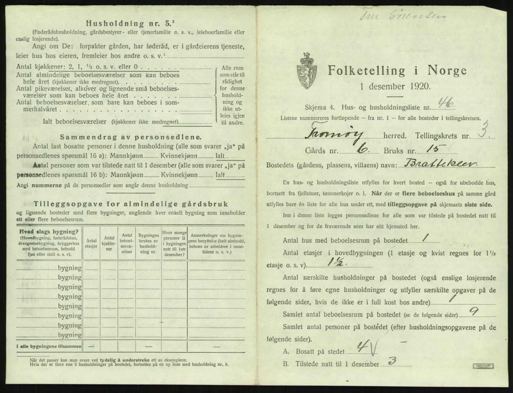 SAK, 1920 census for Tromøy, 1920, p. 321