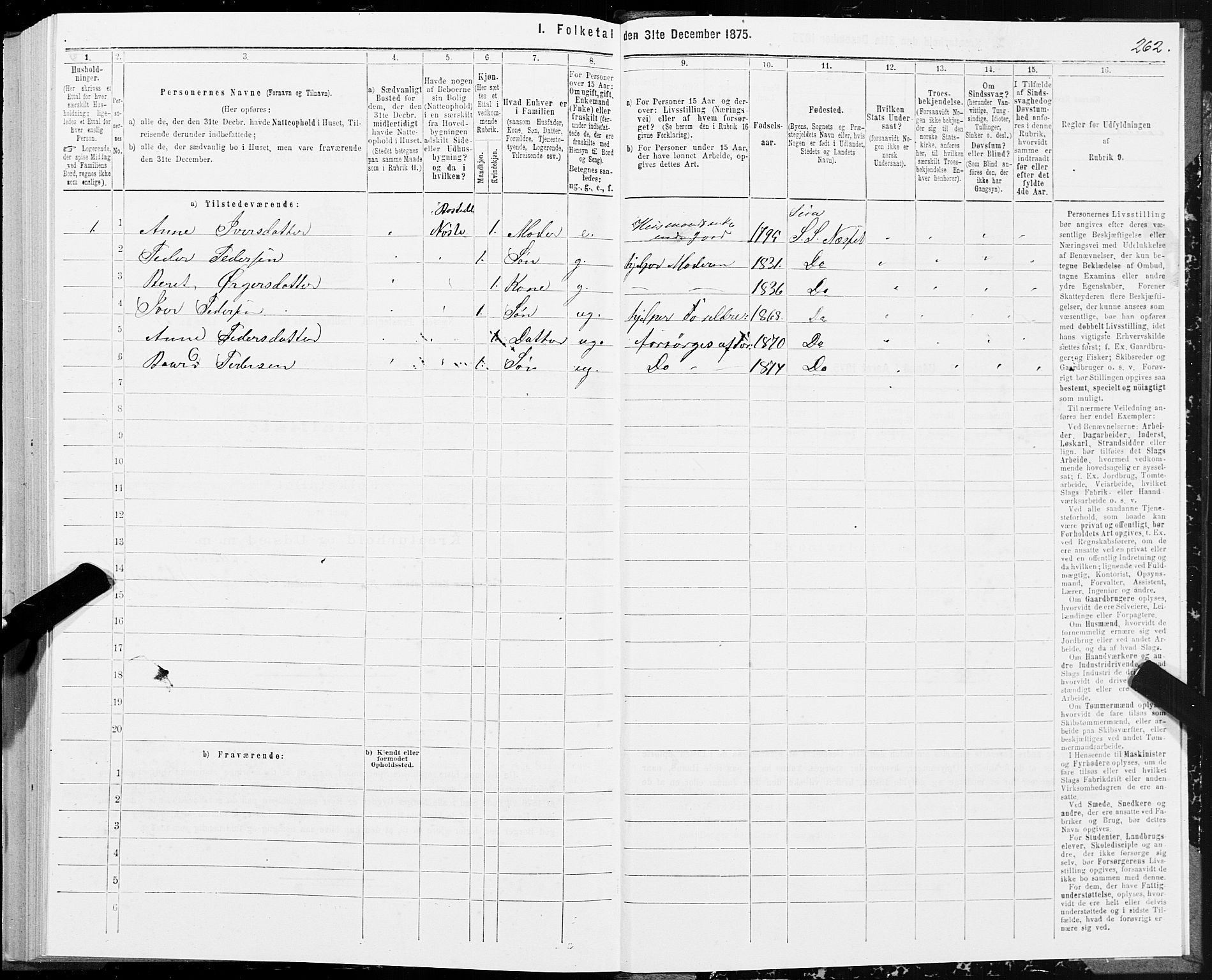 SAT, 1875 census for 1543P Nesset, 1875, p. 3262