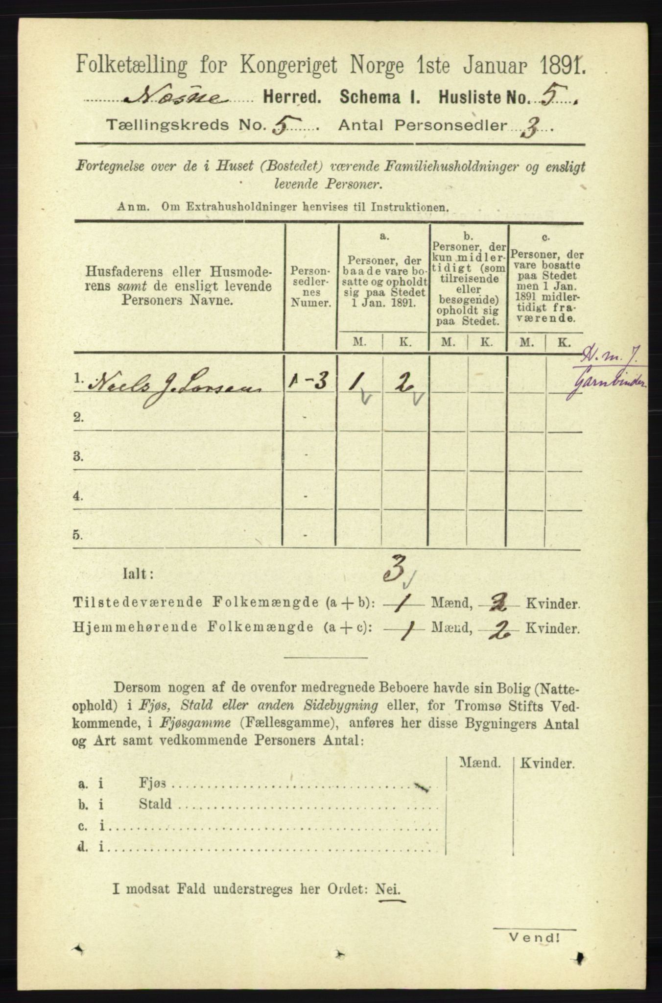 RA, 1891 census for 1828 Nesna, 1891, p. 2701