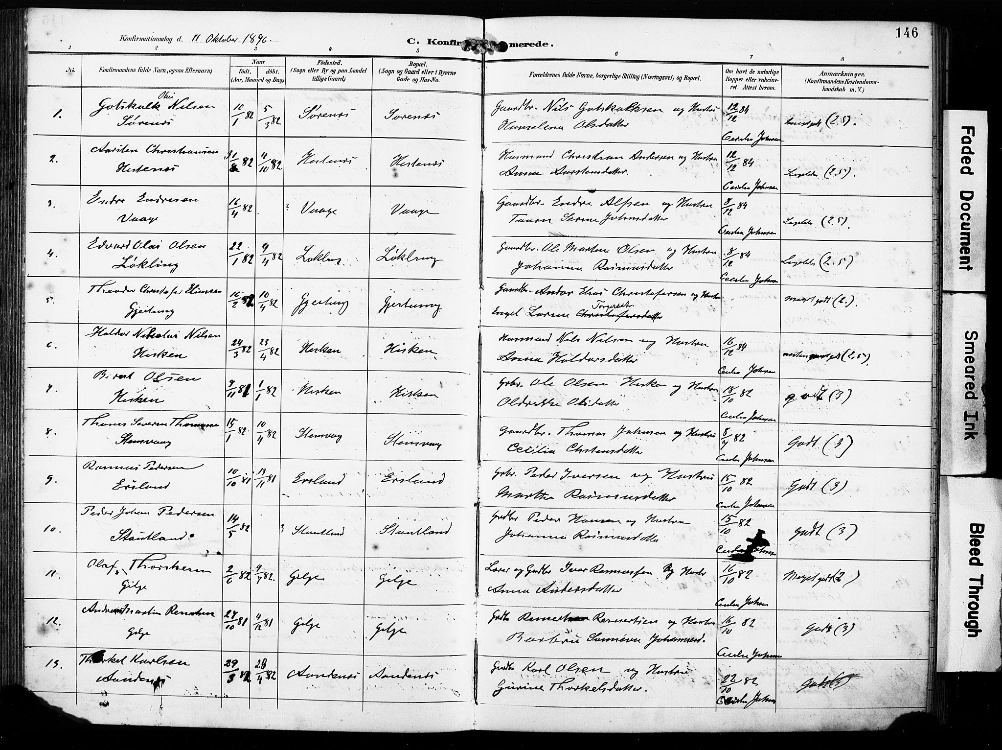 Finnås sokneprestembete, SAB/A-99925/H/Ha/Haa/Haac/L0002: Parish register (official) no. C 2, 1895-1904, p. 146