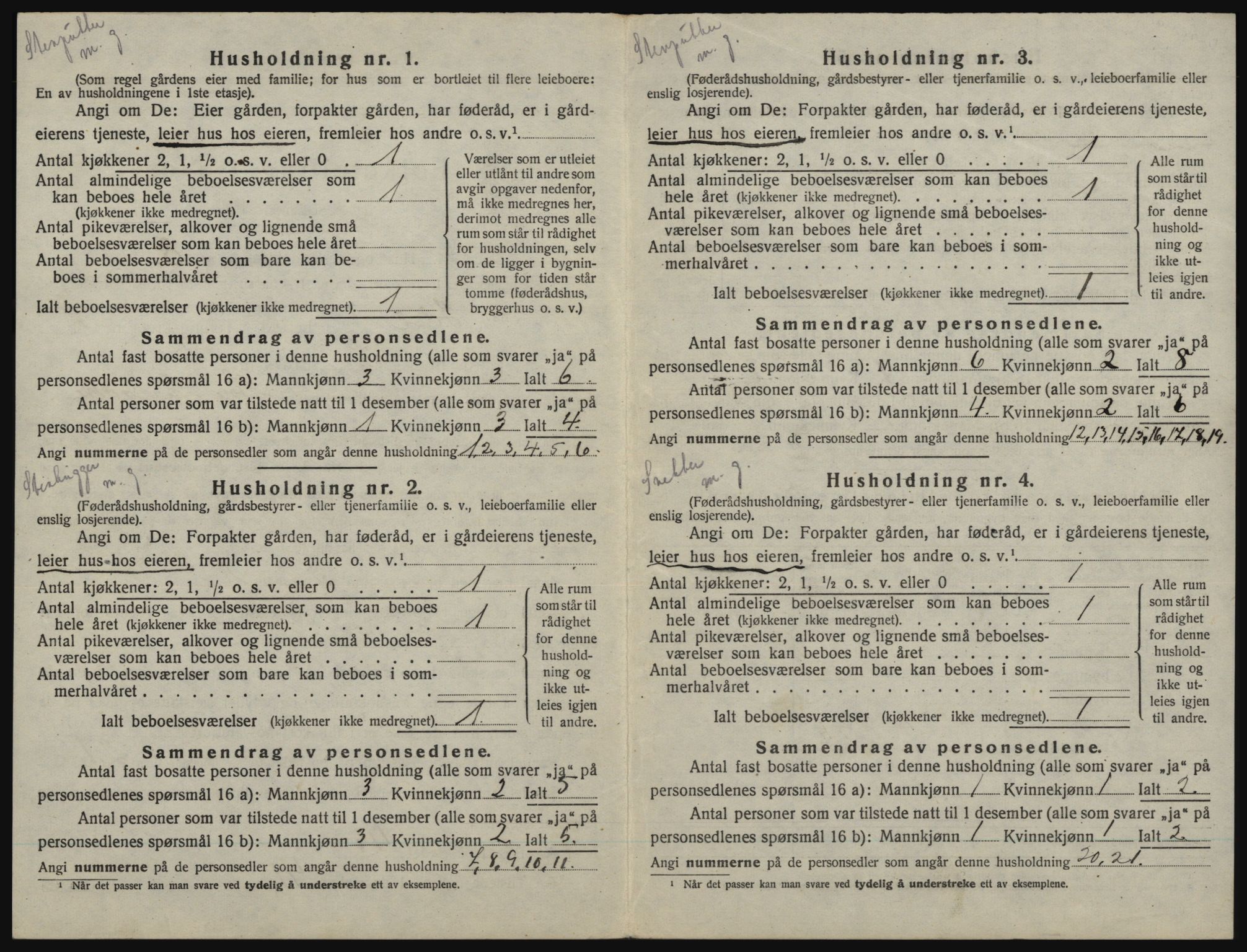 SAO, 1920 census for Idd, 1920, p. 1045