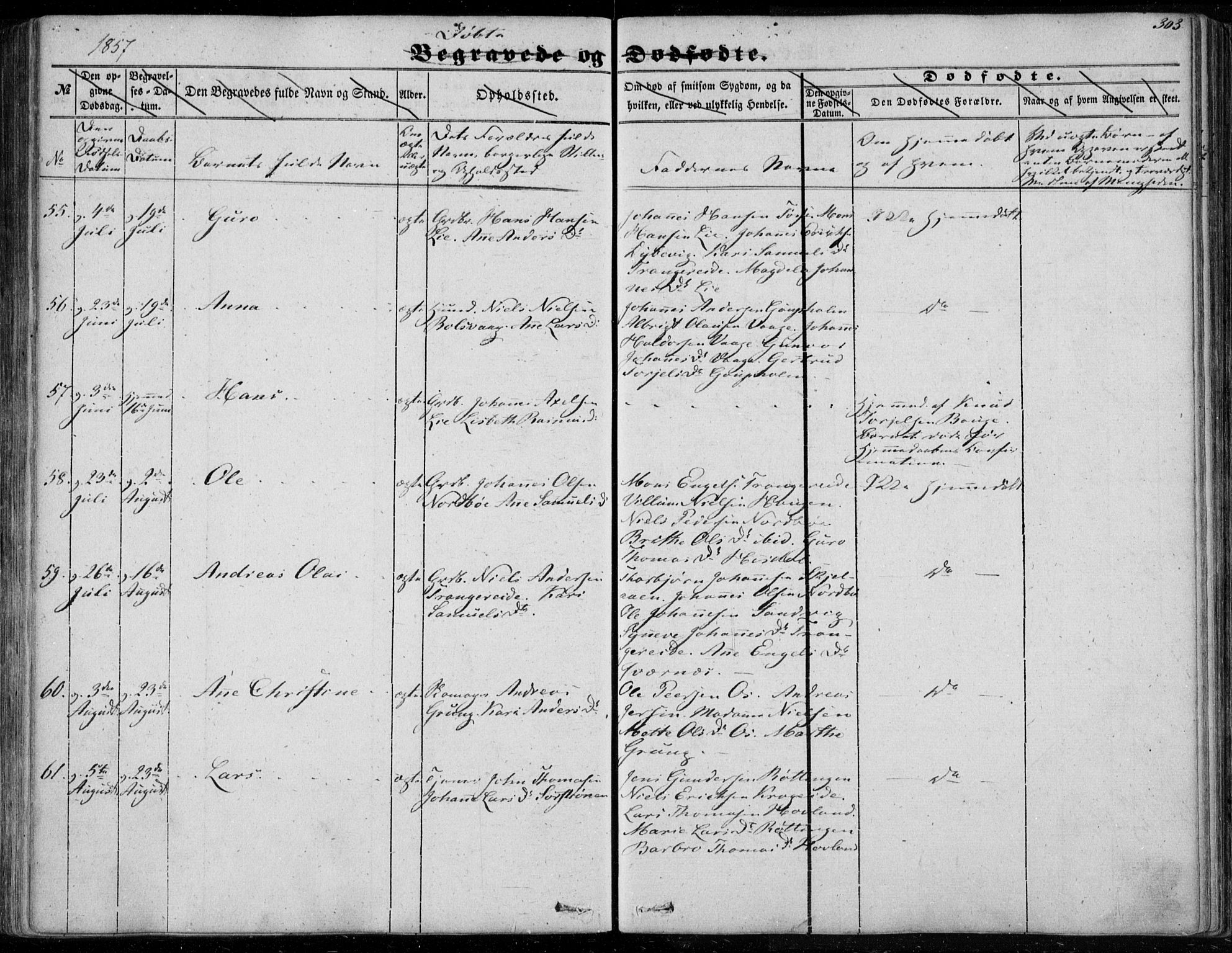 Os sokneprestembete, AV/SAB-A-99929: Parish register (official) no. A 16, 1851-1859, p. 303