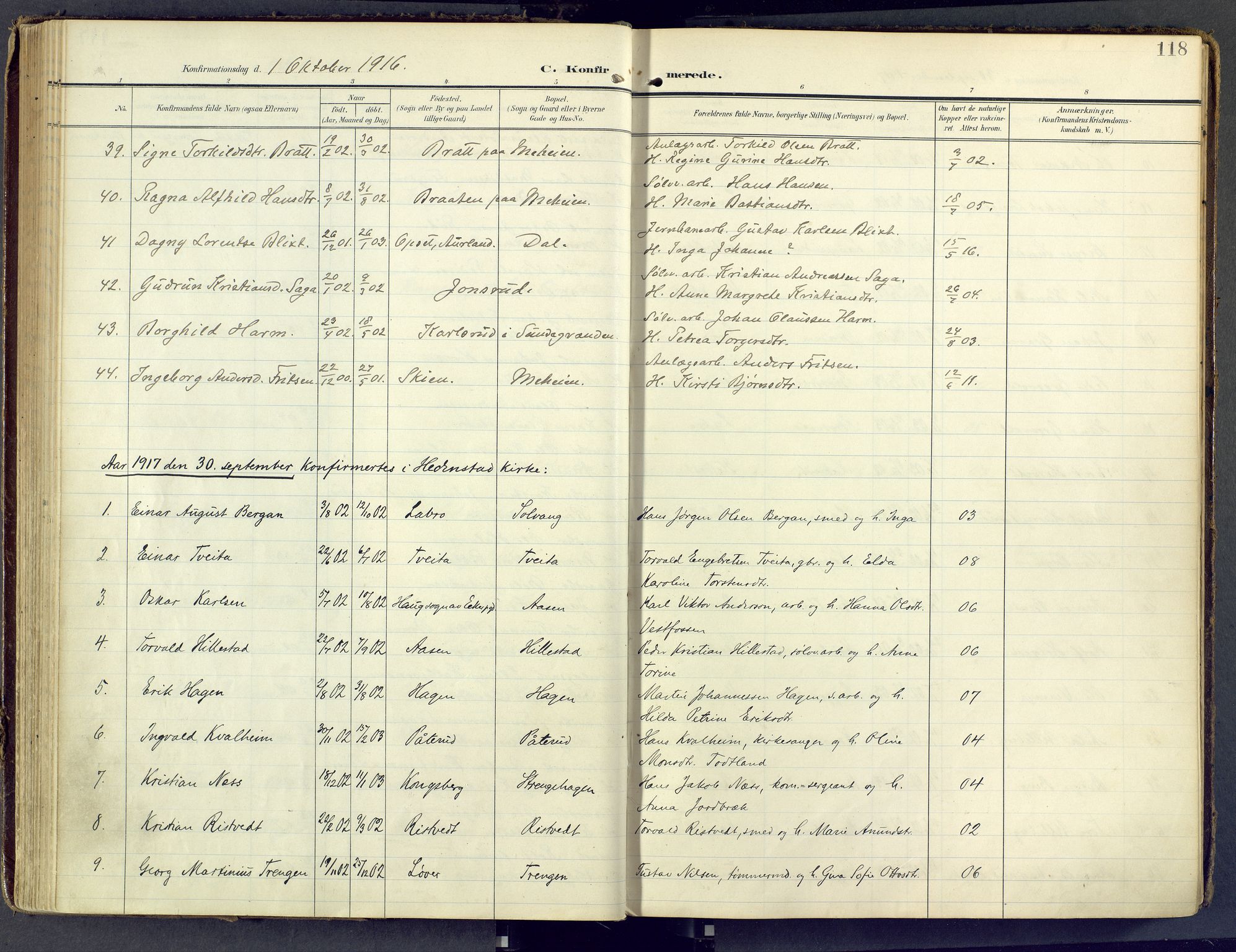 Sandsvær kirkebøker, SAKO/A-244/F/Fd/L0002: Parish register (official) no. IV 2, 1906-1943, p. 118