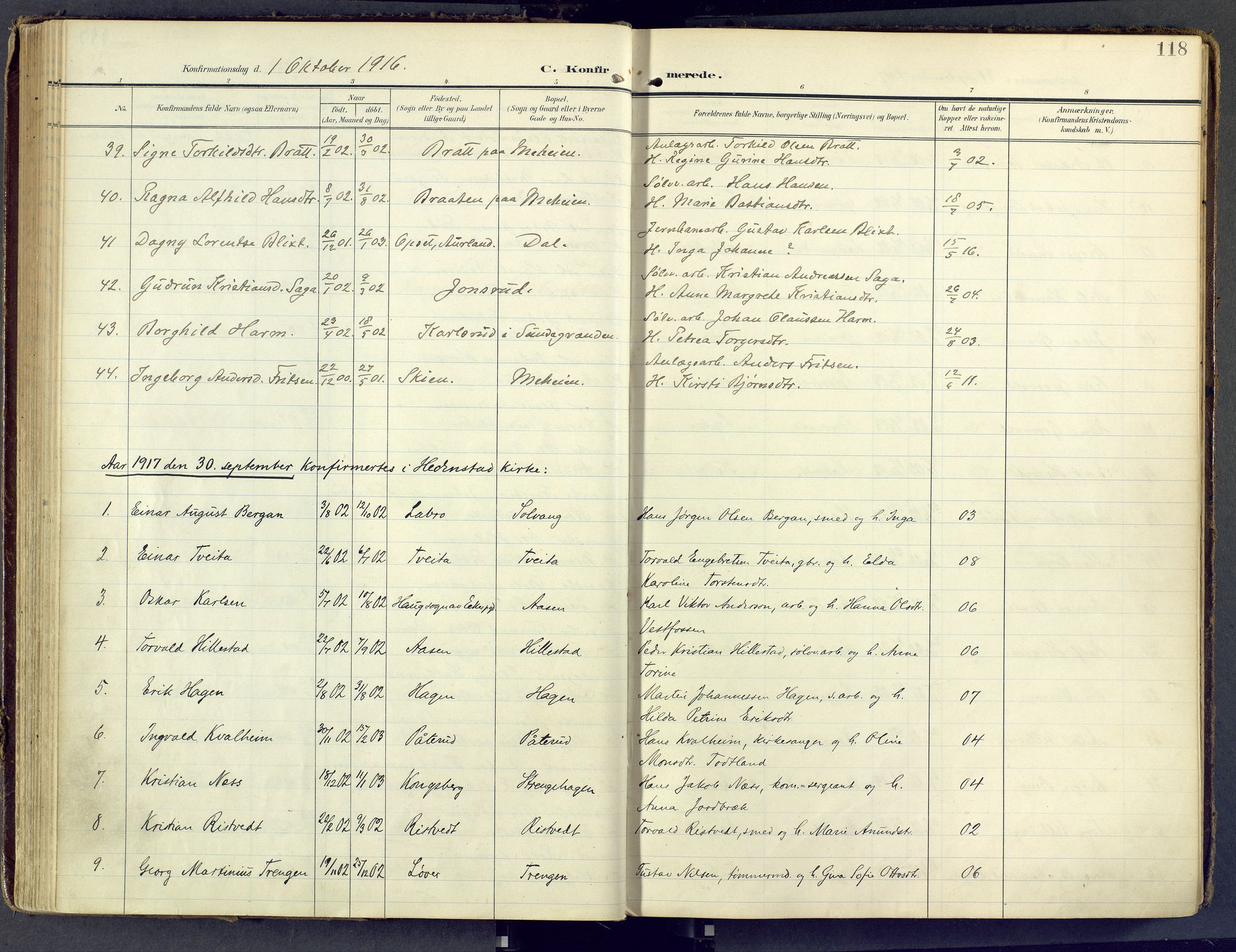 Sandsvær kirkebøker, AV/SAKO-A-244/F/Fd/L0002: Parish register (official) no. IV 2, 1906-1943, p. 118