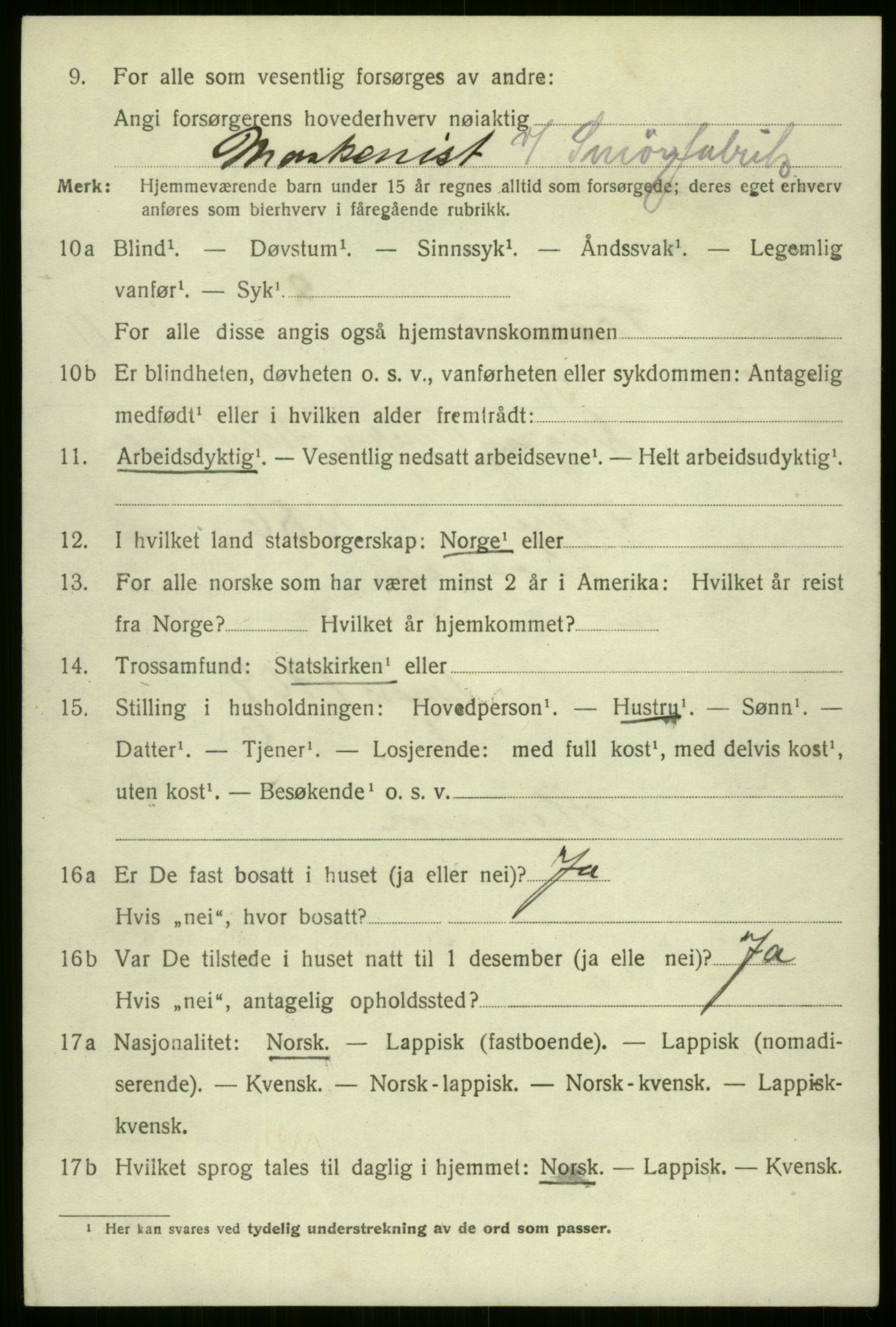 SATØ, 1920 census for Tromsø, 1920, p. 23040