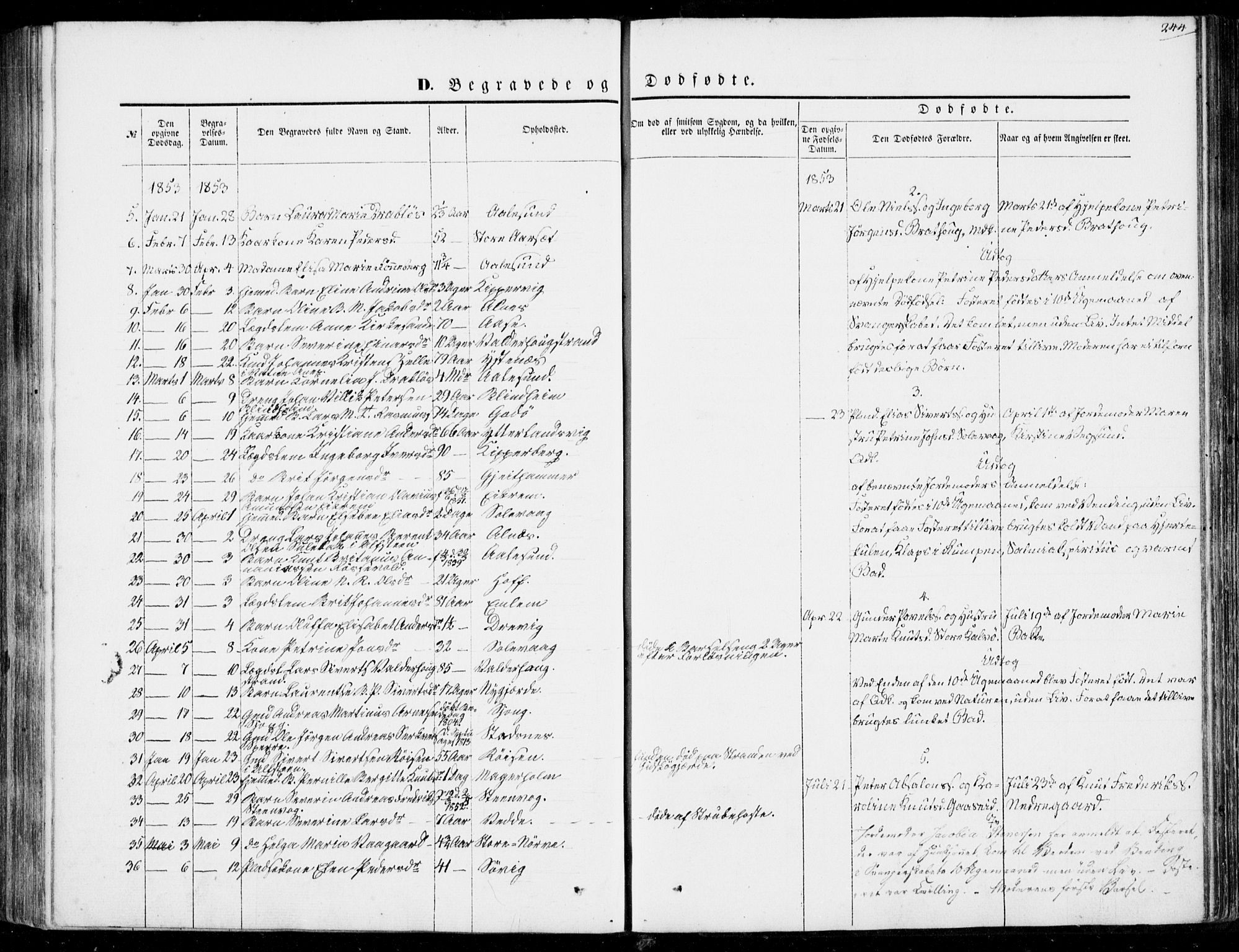 Ministerialprotokoller, klokkerbøker og fødselsregistre - Møre og Romsdal, AV/SAT-A-1454/528/L0397: Parish register (official) no. 528A08, 1848-1858, p. 244