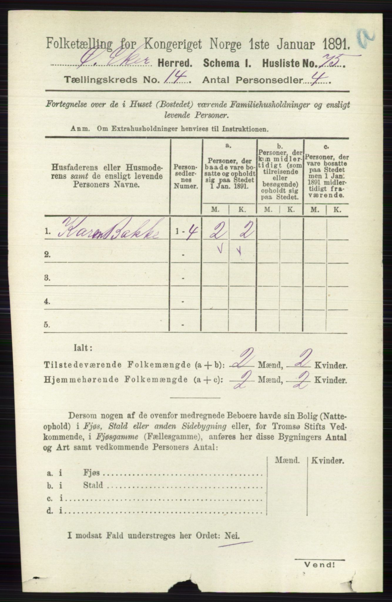 RA, 1891 census for 0624 Øvre Eiker, 1891, p. 6450