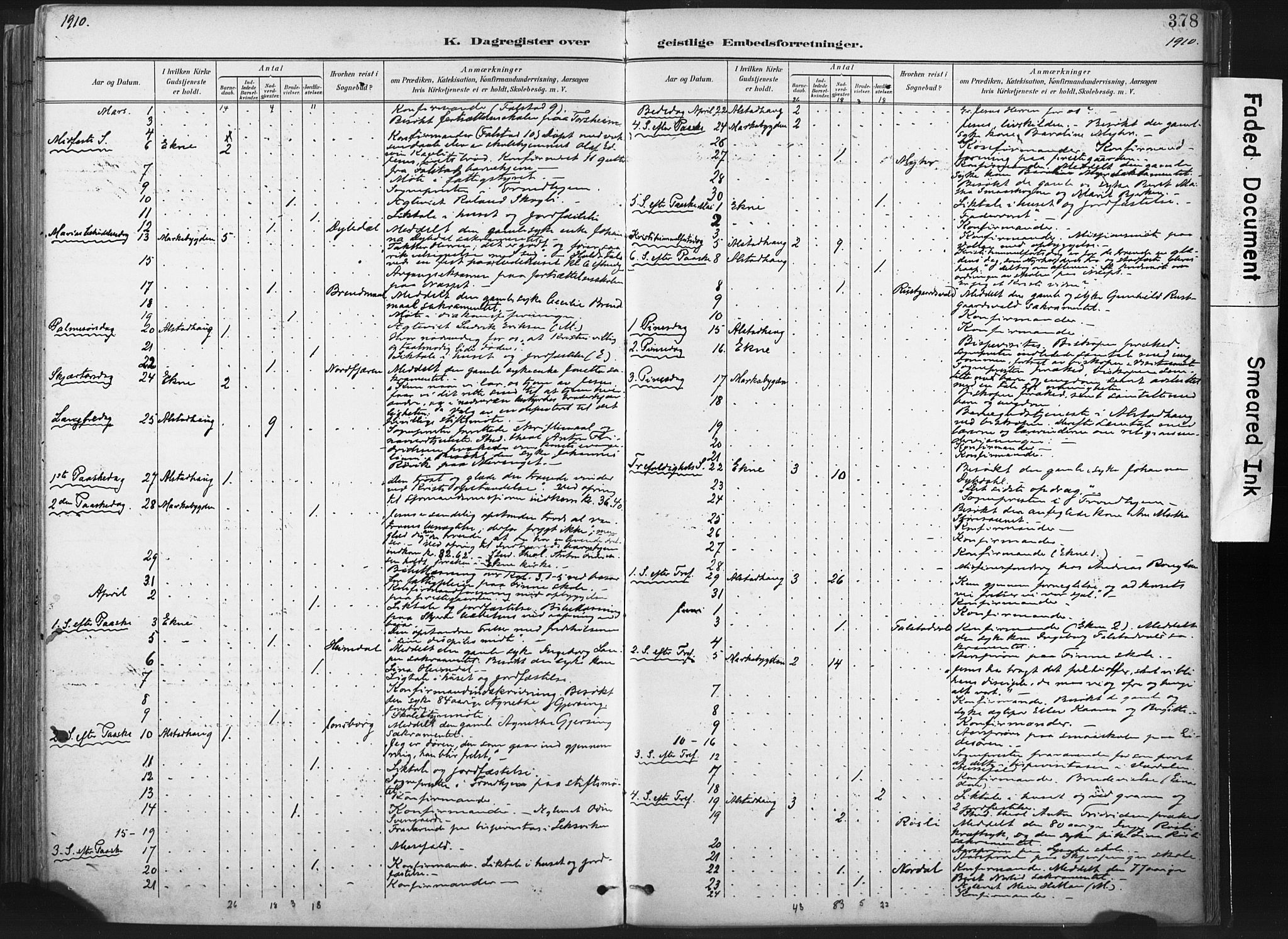 Ministerialprotokoller, klokkerbøker og fødselsregistre - Nord-Trøndelag, AV/SAT-A-1458/717/L0162: Parish register (official) no. 717A12, 1898-1923, p. 378