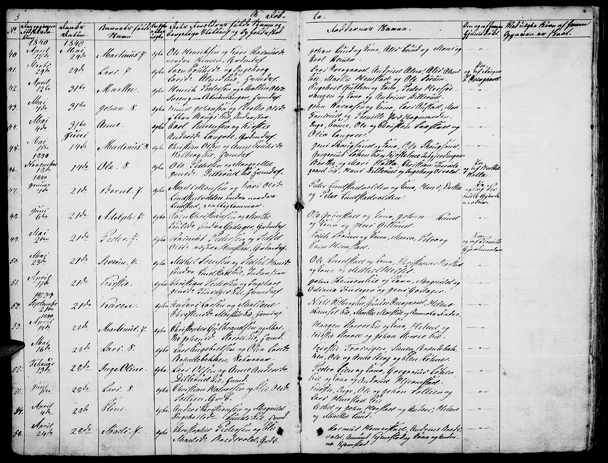 Stange prestekontor, AV/SAH-PREST-002/L/L0003: Parish register (copy) no. 3, 1840-1864, p. 3