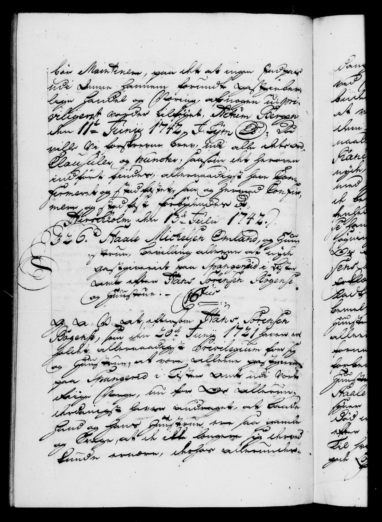 Danske Kanselli 1572-1799, AV/RA-EA-3023/F/Fc/Fca/Fcaa/L0032: Norske registre, 1741-1742, p. 607b