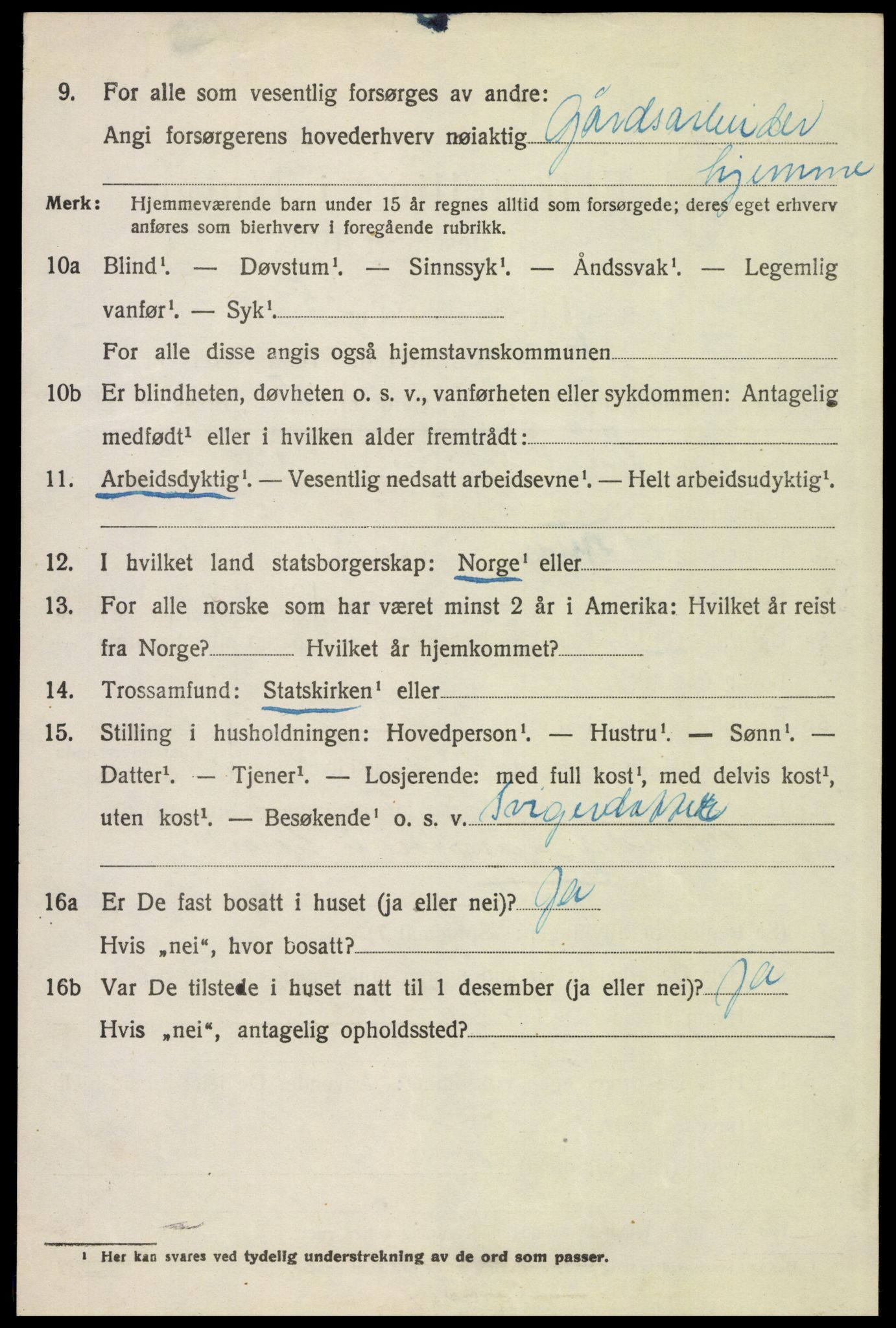 SAH, 1920 census for Alvdal, 1920, p. 5089