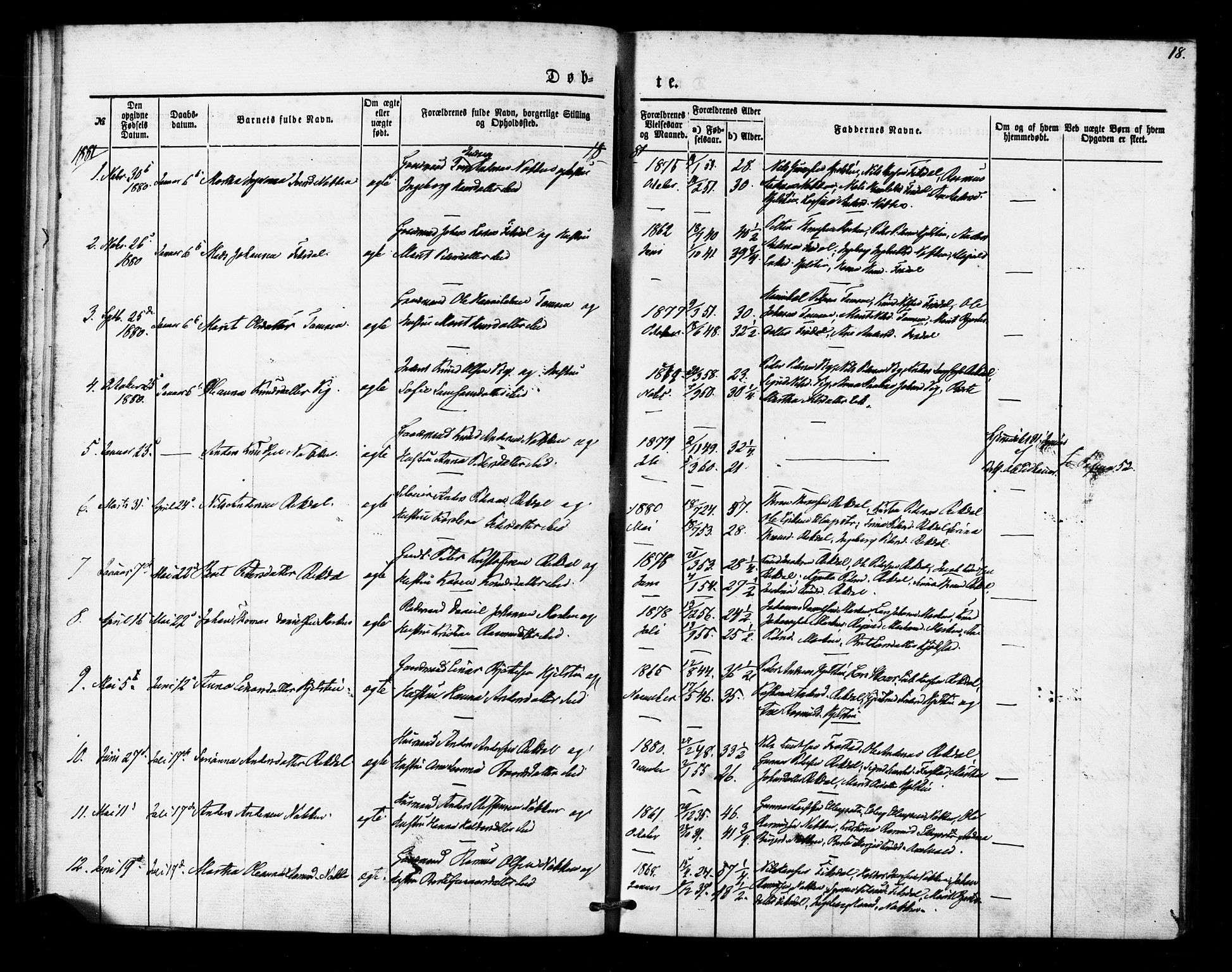 Ministerialprotokoller, klokkerbøker og fødselsregistre - Møre og Romsdal, SAT/A-1454/540/L0540: Parish register (official) no. 540A01, 1872-1883, p. 18