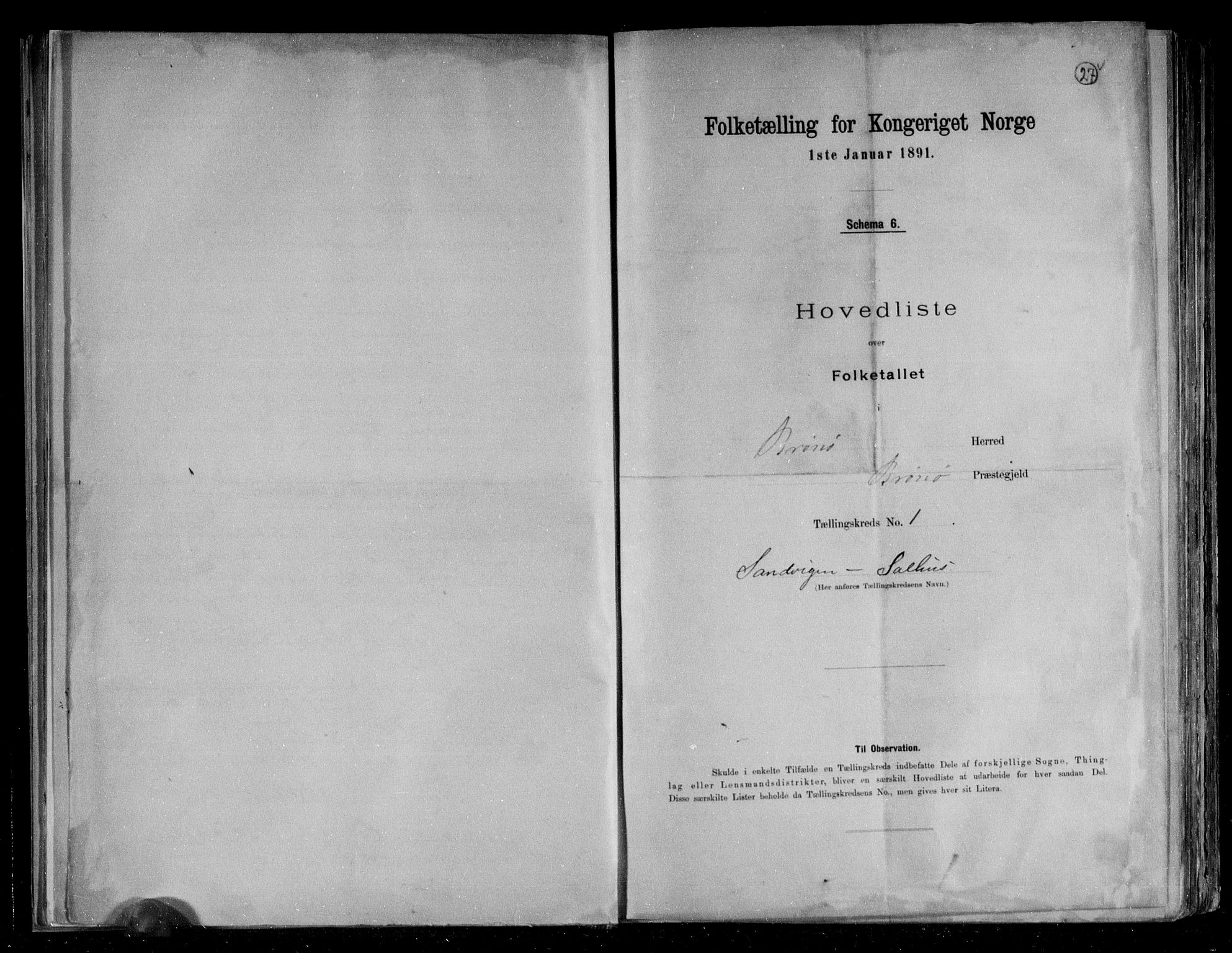 RA, 1891 census for 1814 Brønnøy, 1891, p. 4