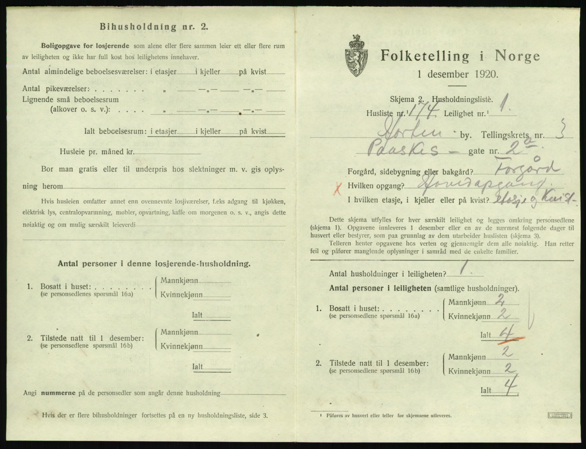 SAKO, 1920 census for Horten, 1920, p. 4687