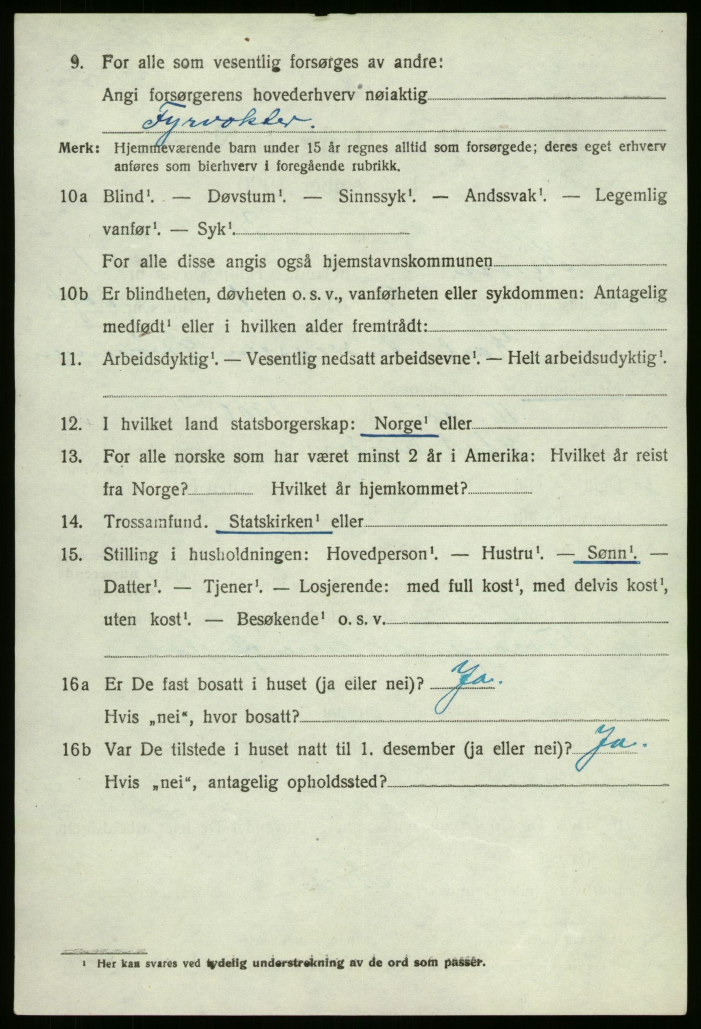 SAB, 1920 census for Kinn, 1920, p. 1926