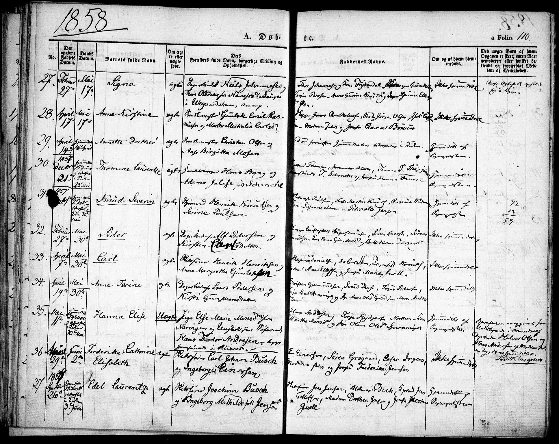 Risør sokneprestkontor, SAK/1111-0035/F/Fa/L0003: Parish register (official) no. A 3, 1838-1864, p. 110