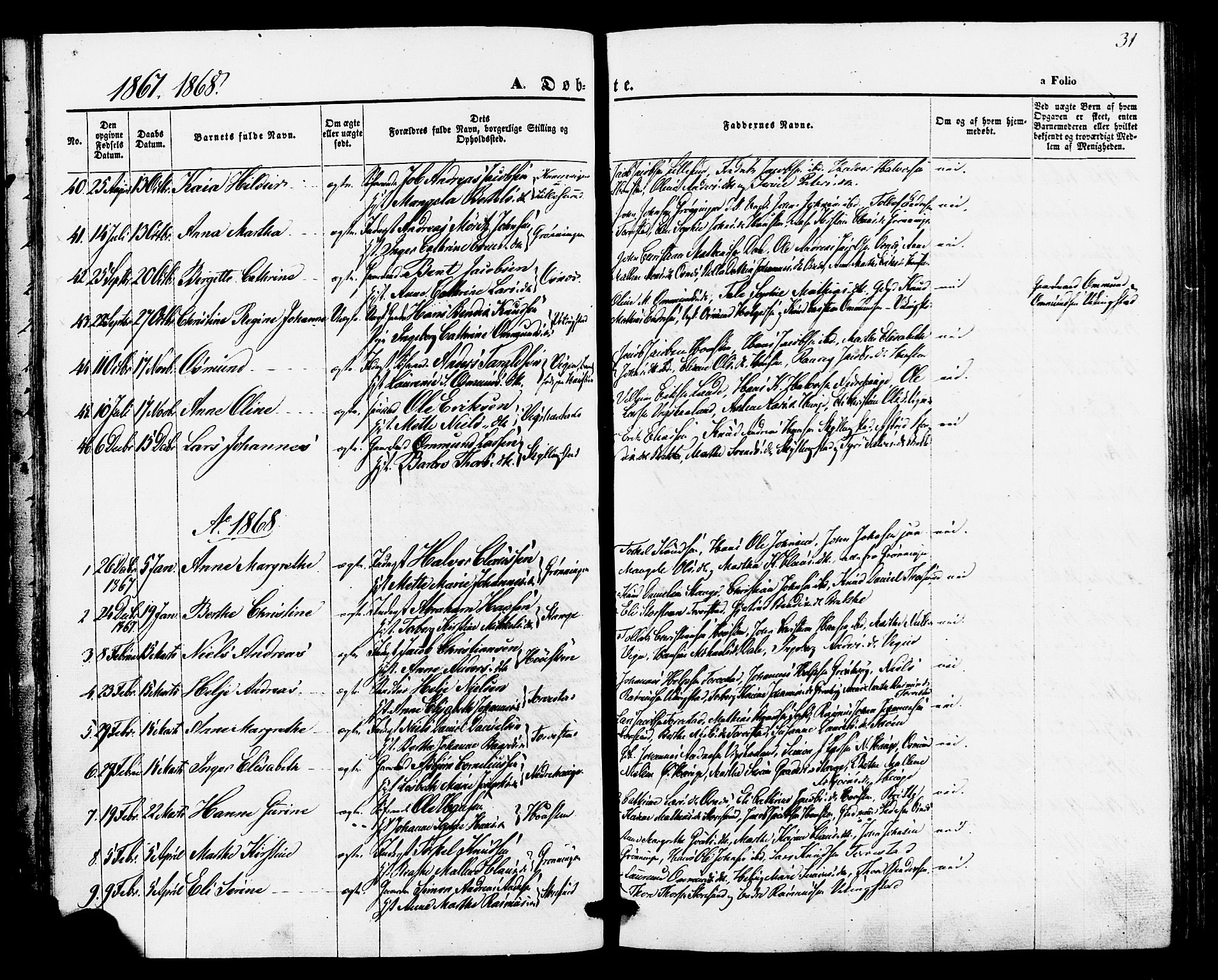 Torvastad sokneprestkontor, AV/SAST-A -101857/H/Ha/Haa/L0010: Parish register (official) no. A 10, 1857-1878, p. 31