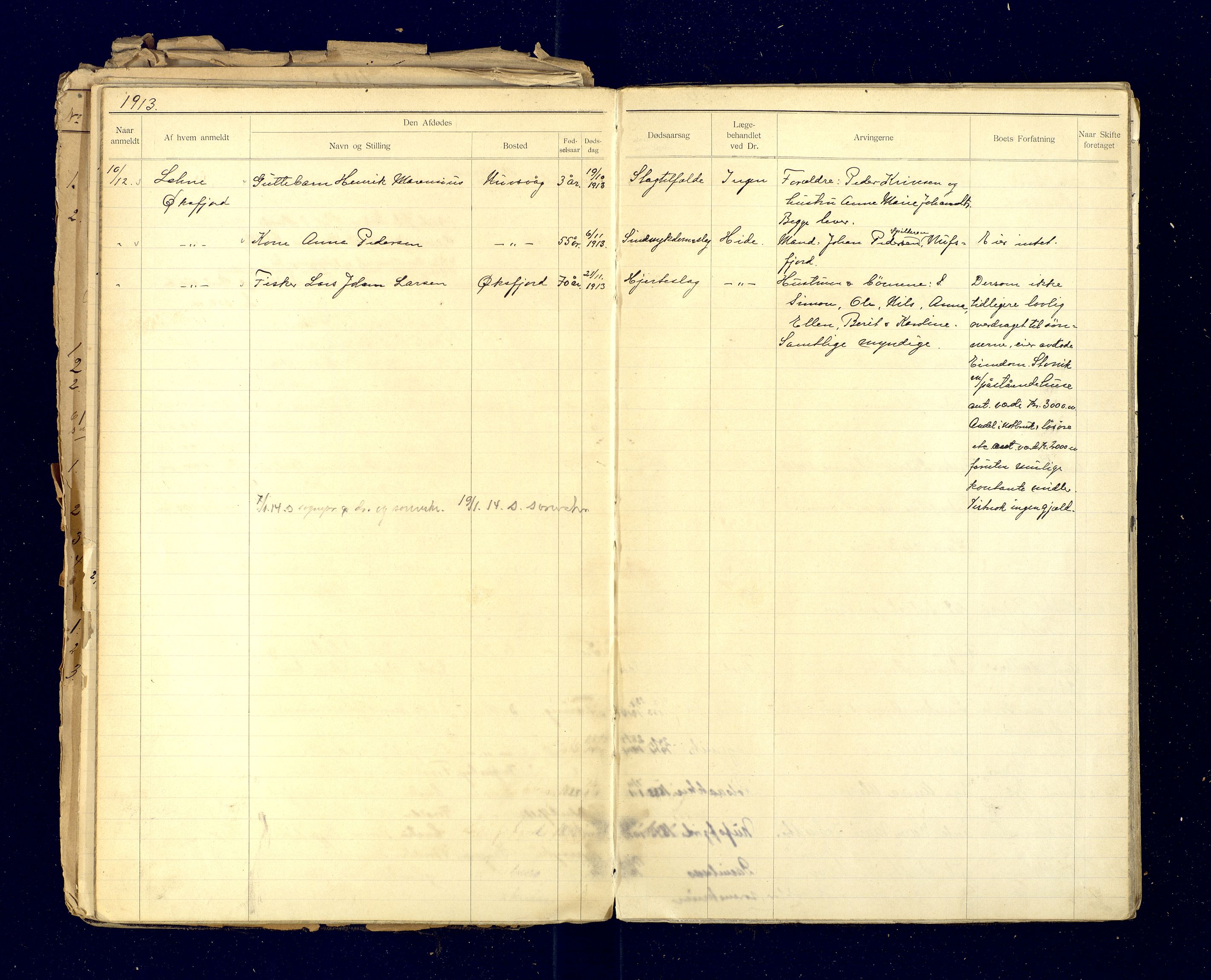 Loppa lensmannskontor, AV/SATØ-SATO-152/Ffa/L0067: Dødsfallsprotokoller, 1901-1933