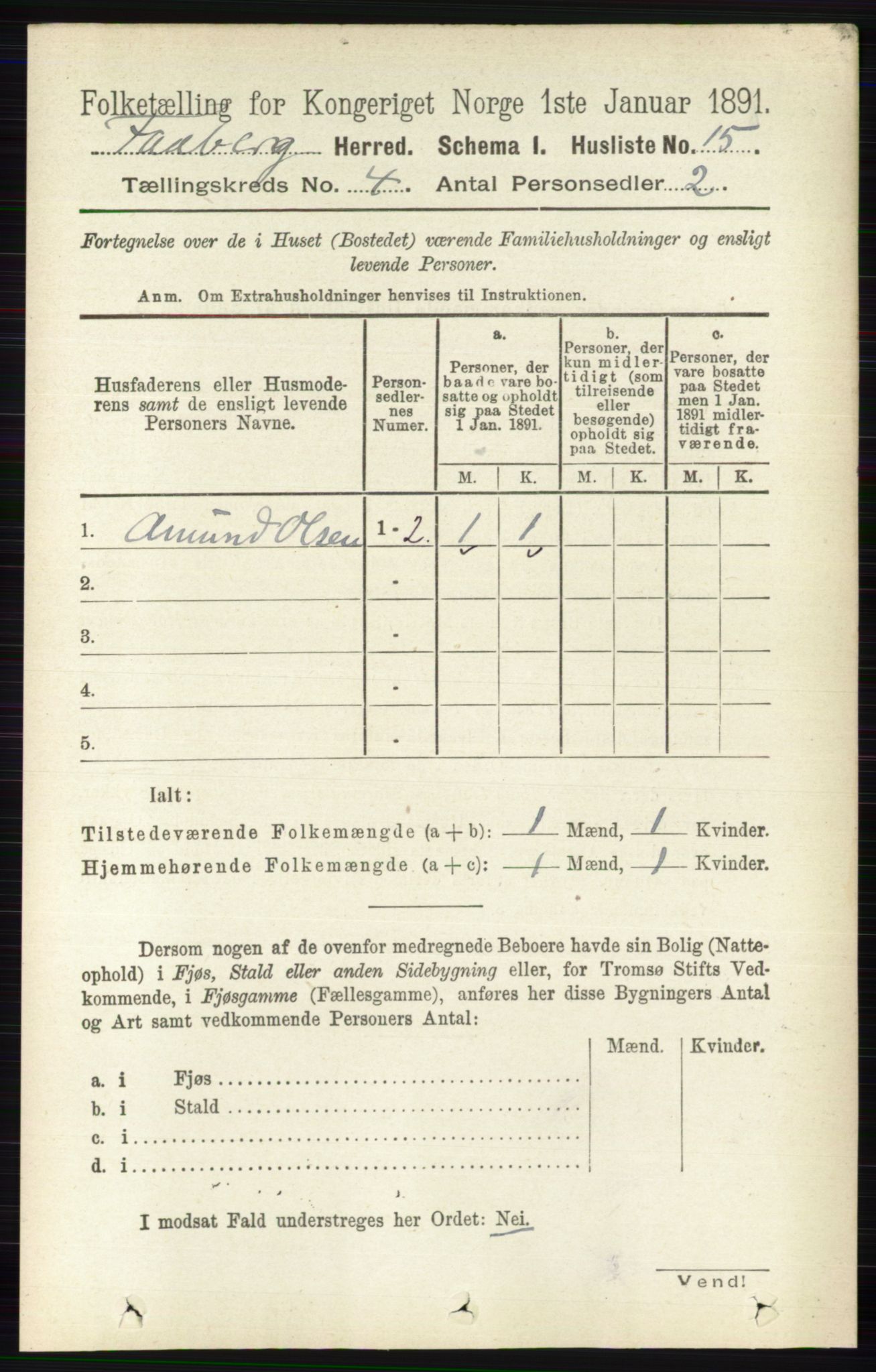 RA, 1891 census for 0524 Fåberg, 1891, p. 1180