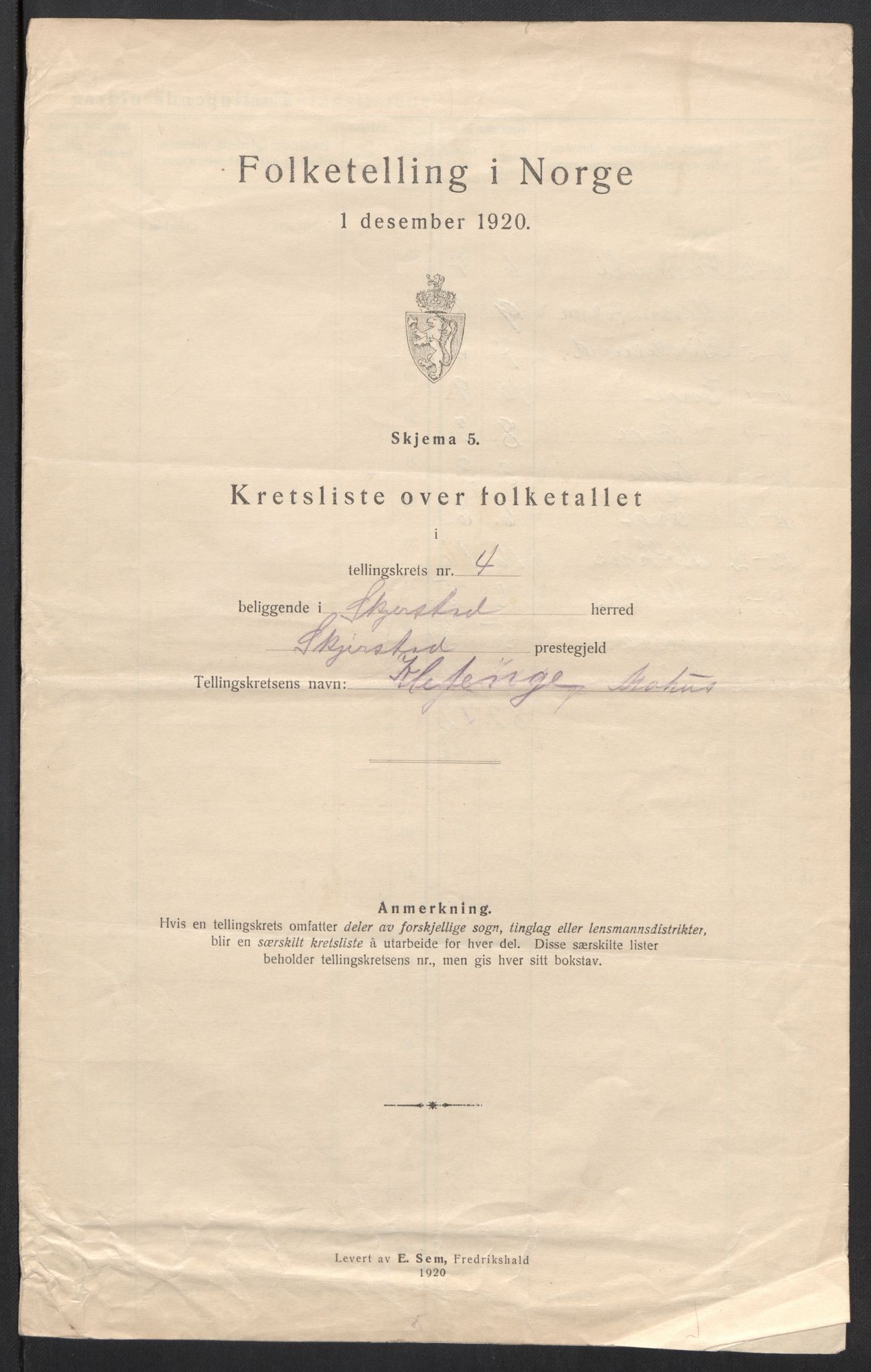 SAT, 1920 census for Skjerstad, 1920, p. 16