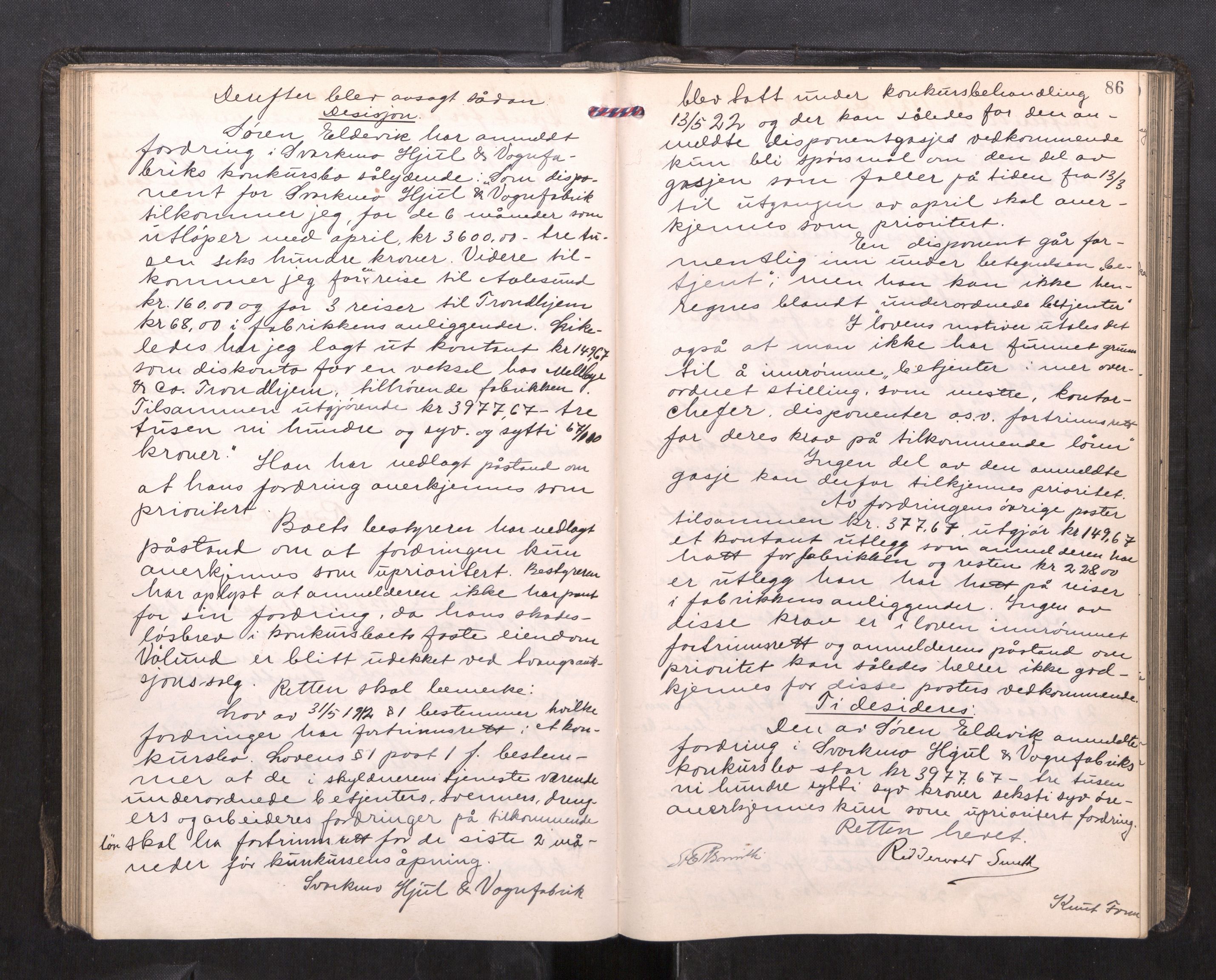 Orkdal sorenskriveri, AV/SAT-A-4169/1/3/3B/L0015: Skiftebehandlingsprotokoll, 1919-1927, p. 85b-86a
