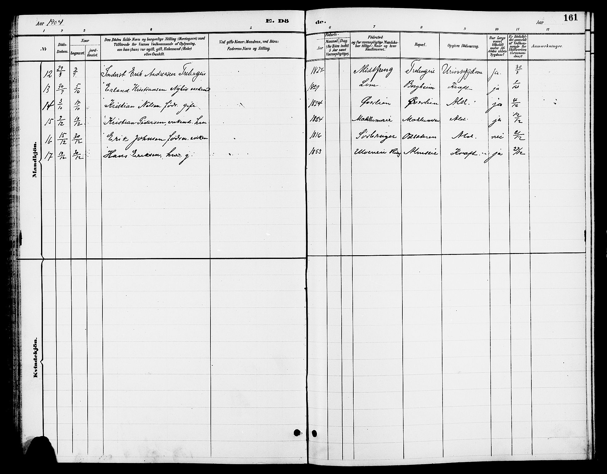 Ringsaker prestekontor, SAH/PREST-014/L/La/L0013: Parish register (copy) no. 13, 1891-1904, p. 161