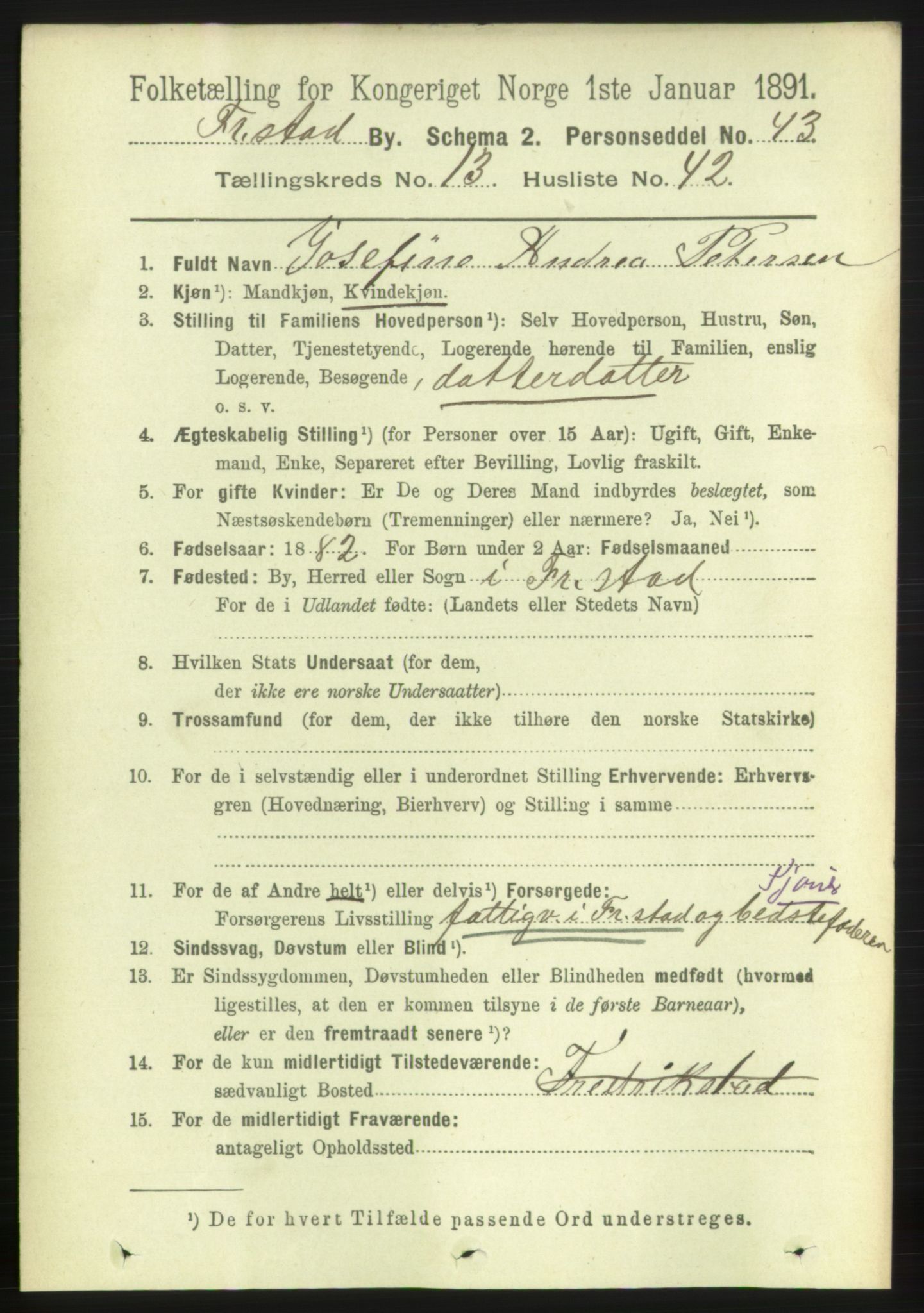 RA, 1891 census for 0103 Fredrikstad, 1891, p. 15032