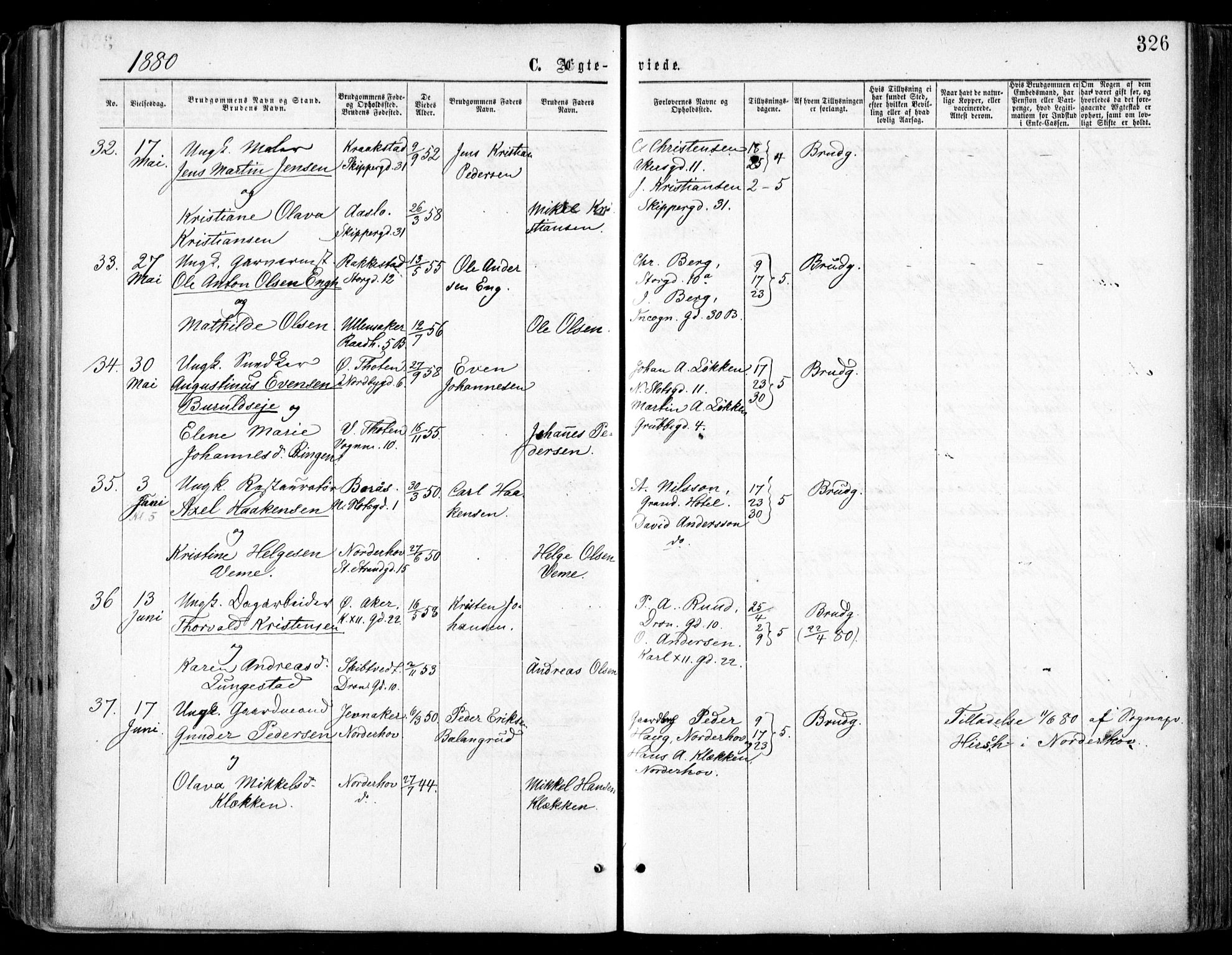Oslo domkirke Kirkebøker, SAO/A-10752/F/Fa/L0021: Parish register (official) no. 21, 1865-1884, p. 326