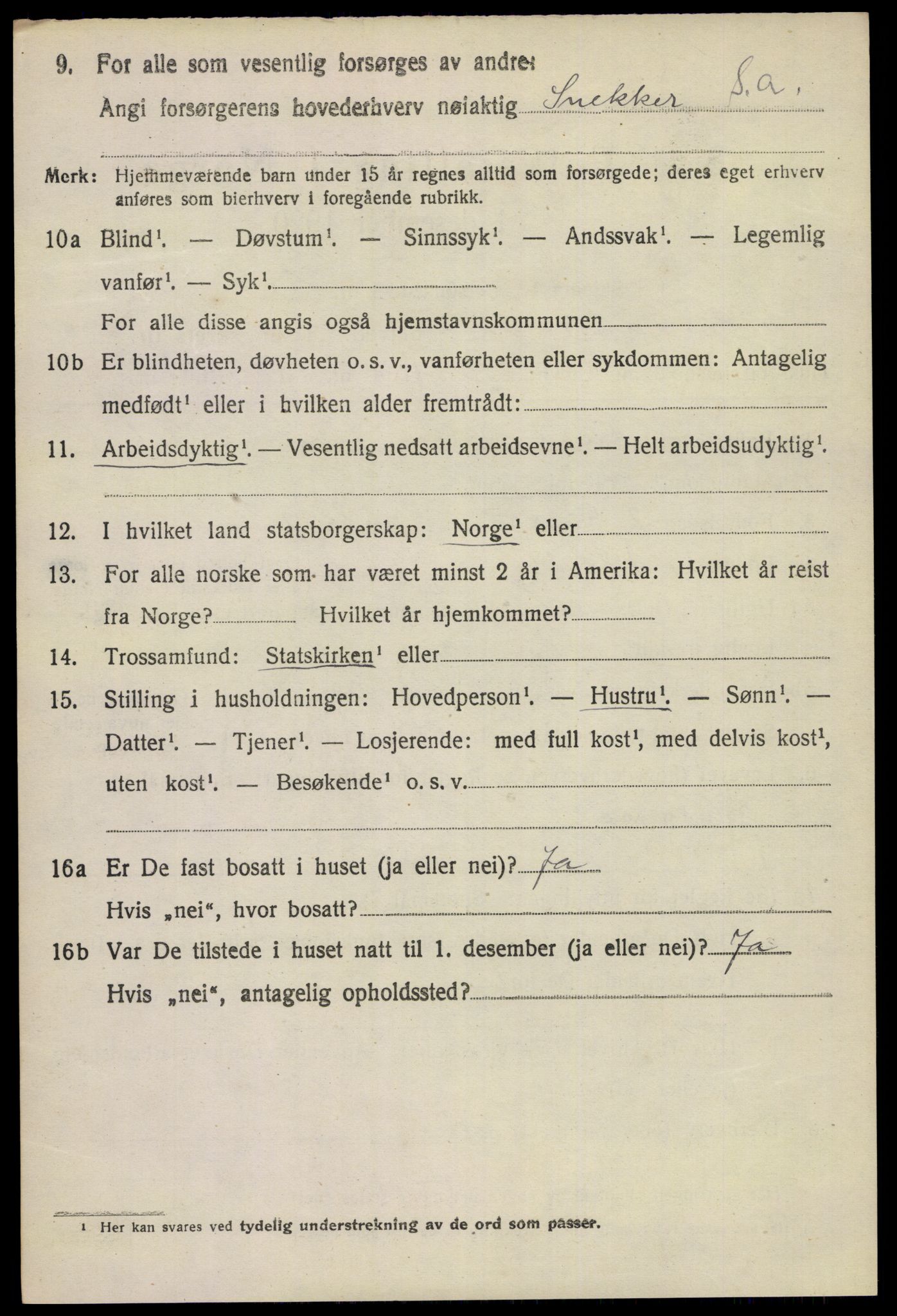 SAKO, 1920 census for Eidanger, 1920, p. 3689