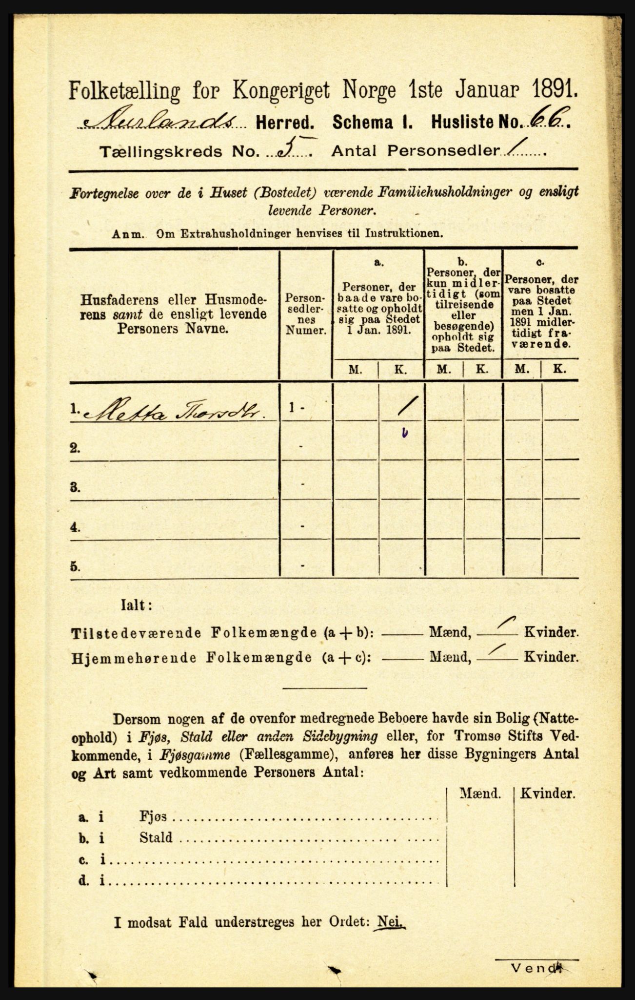 RA, 1891 census for 1421 Aurland, 1891, p. 1774