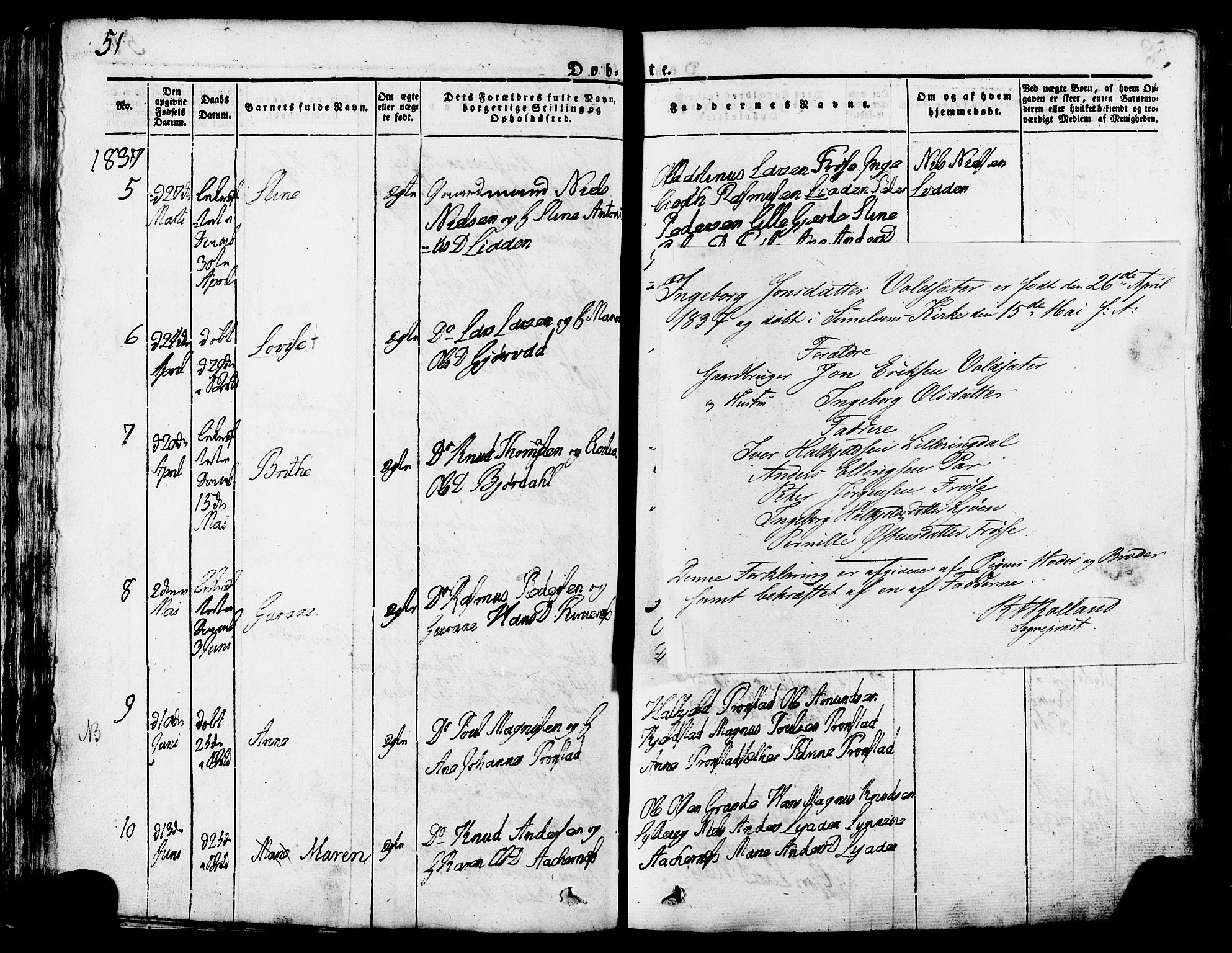 Ministerialprotokoller, klokkerbøker og fødselsregistre - Møre og Romsdal, SAT/A-1454/517/L0221: Parish register (official) no. 517A01, 1827-1858, p. 51