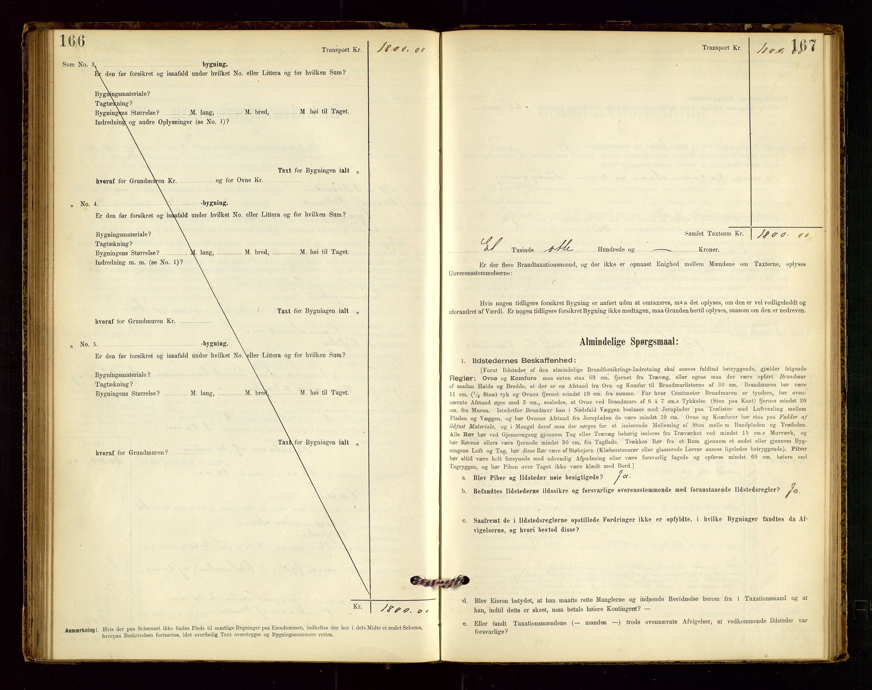 Tysvær lensmannskontor, AV/SAST-A-100192/Gob/L0001: "Brandtaxationsprotokol for Tysvær Lensmandsdistrikt Ryfylke Fogderi", 1894-1916, p. 166-167