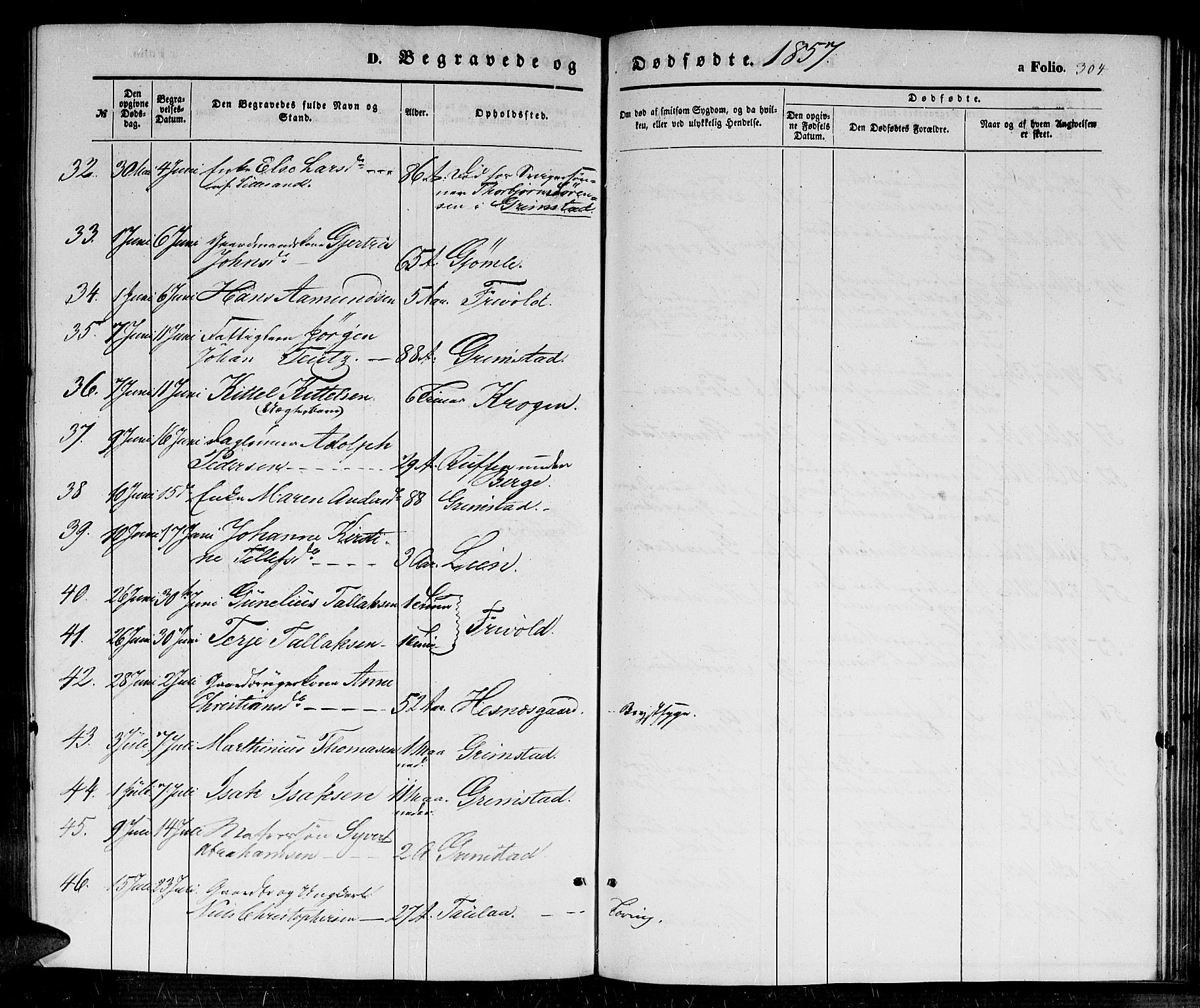 Fjære sokneprestkontor, AV/SAK-1111-0011/F/Fb/L0008: Parish register (copy) no. B 8, 1854-1867, p. 304