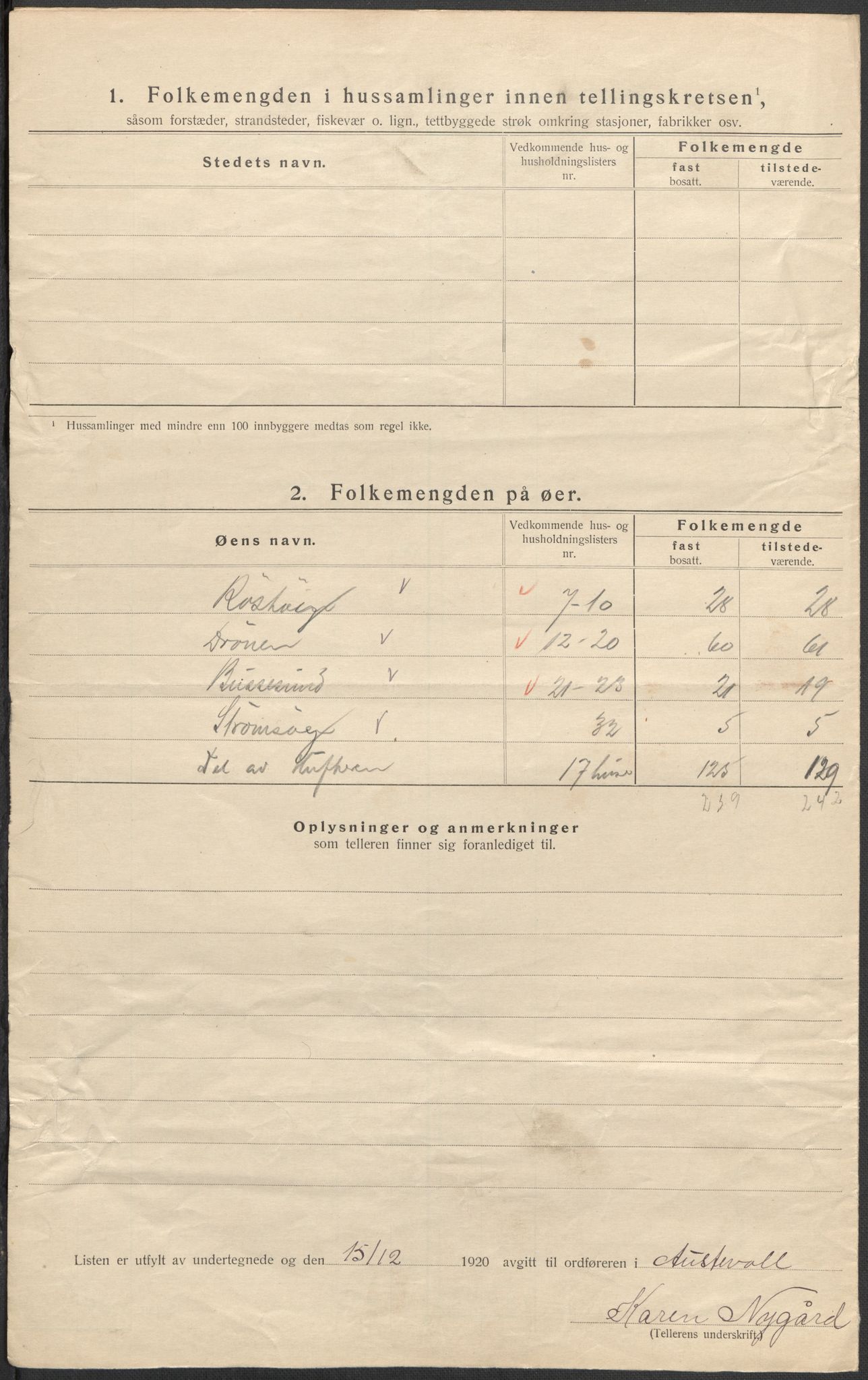 SAB, 1920 census for Austevoll, 1920, p. 37