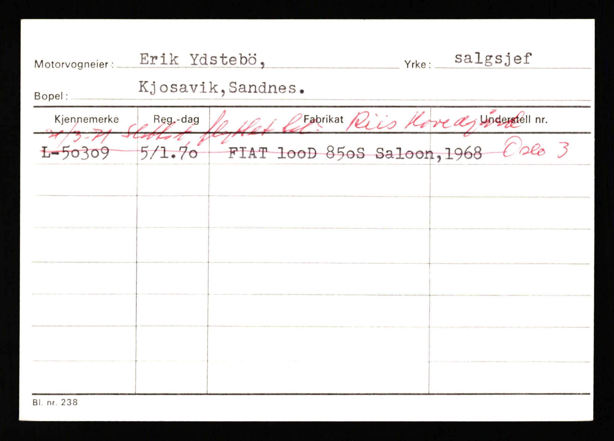 Stavanger trafikkstasjon, SAST/A-101942/0/H/L0043: Viste - Øksendal, 1930-1971, p. 1531