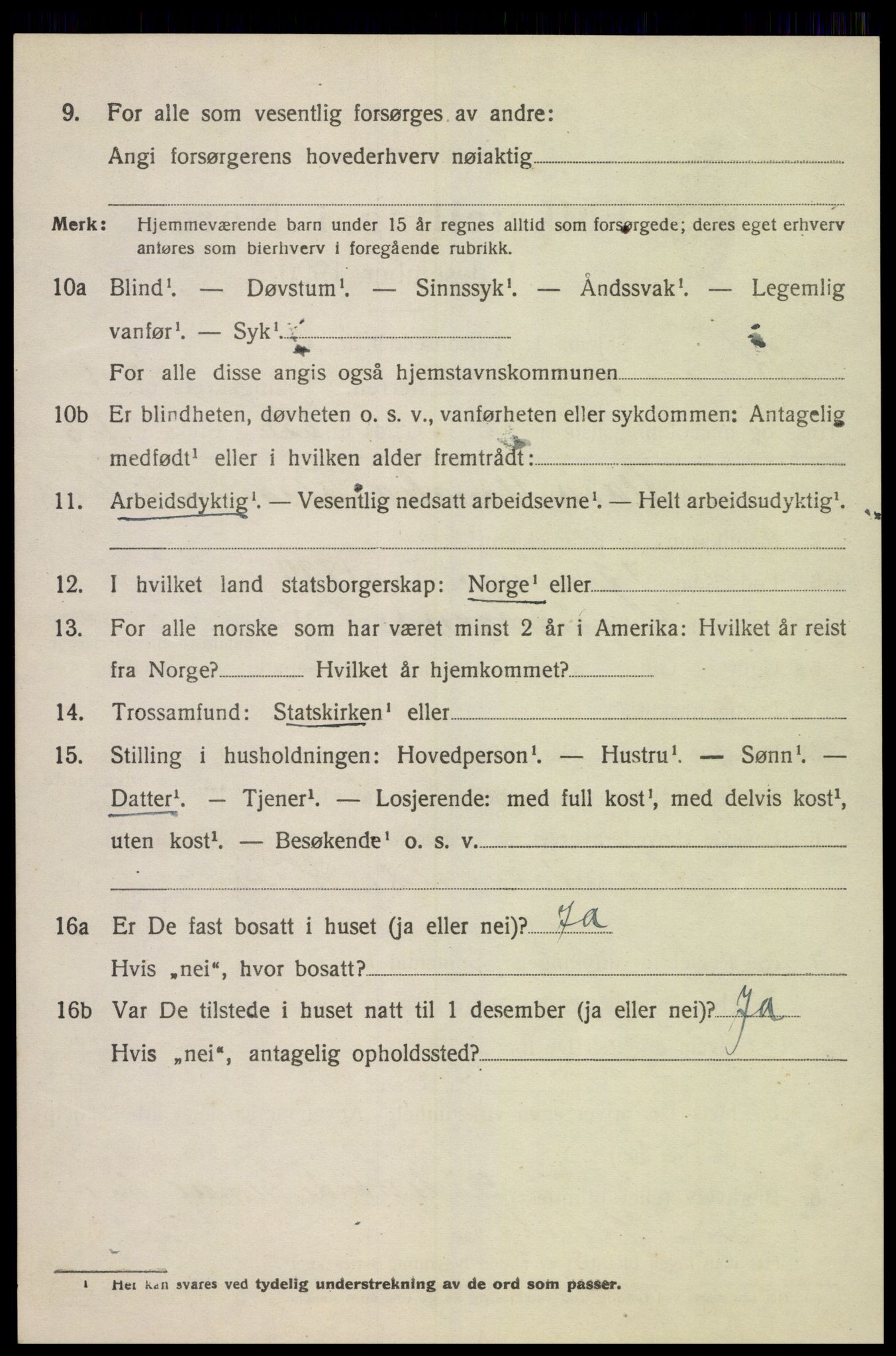 SAK, 1920 census for Kvås, 1920, p. 1185