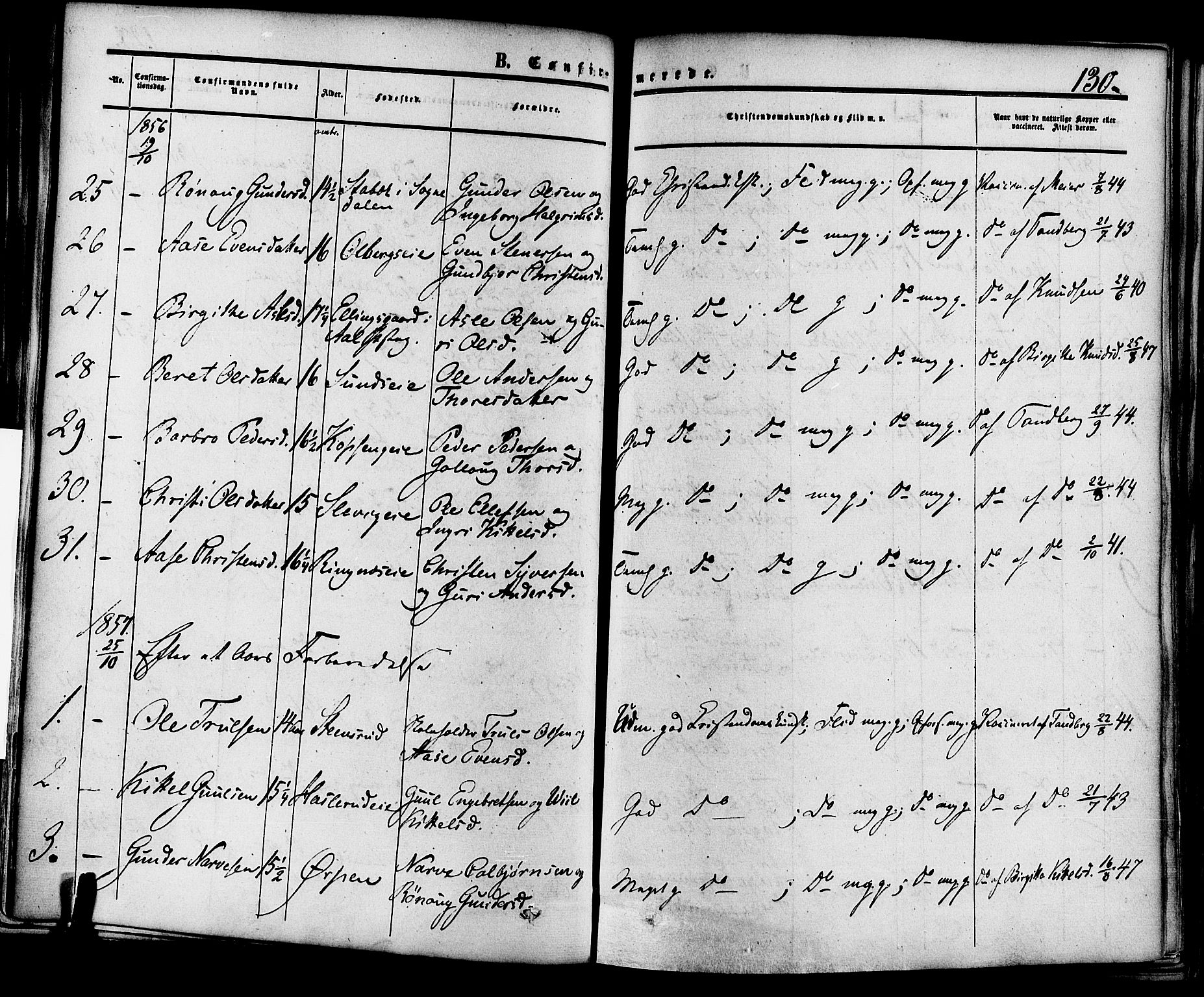 Krødsherad kirkebøker, AV/SAKO-A-19/F/Fa/L0003: Parish register (official) no. 3, 1851-1872, p. 130