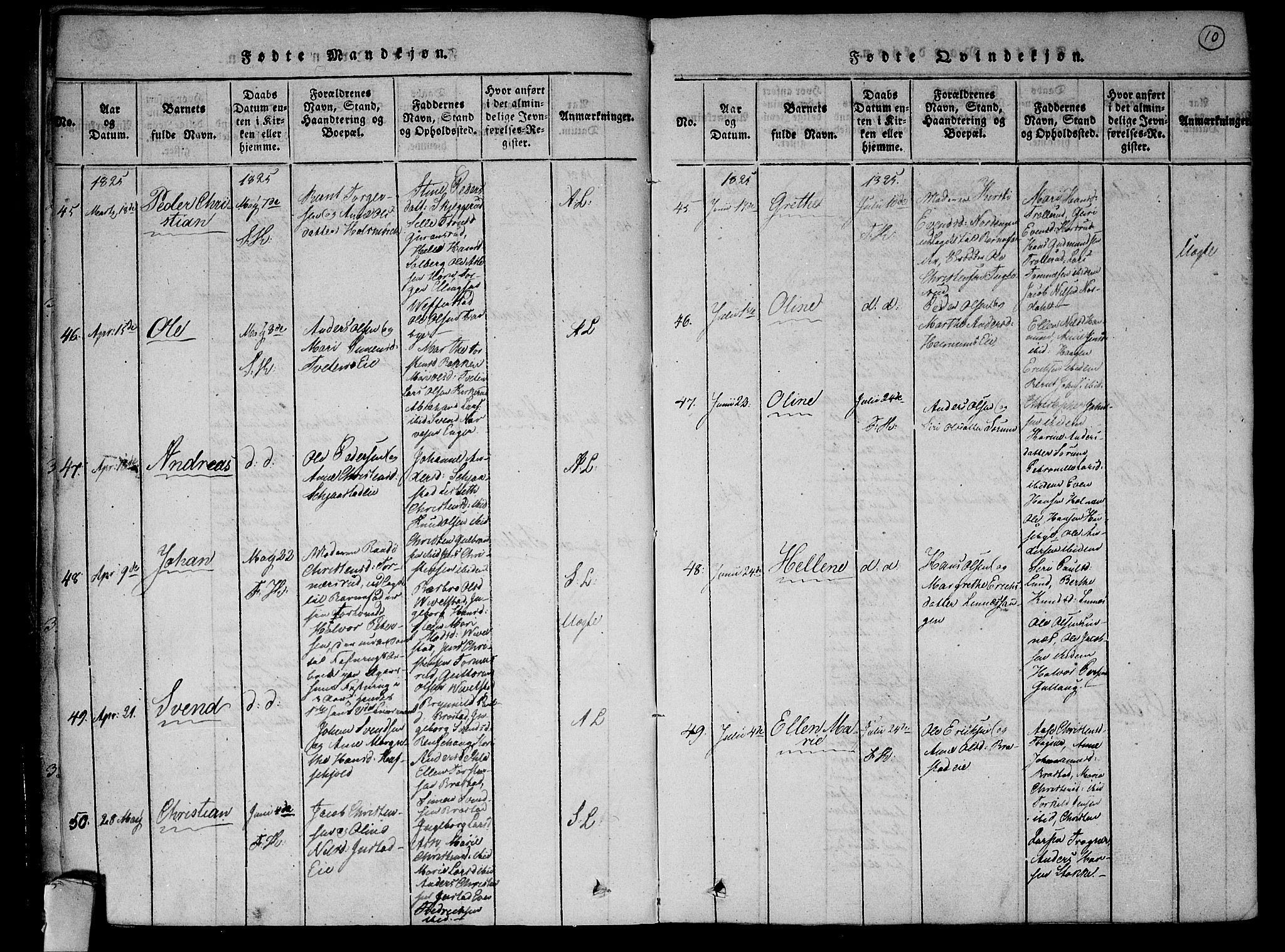 Lier kirkebøker, AV/SAKO-A-230/F/Fa/L0009: Parish register (official) no. I 9, 1824-1827, p. 10