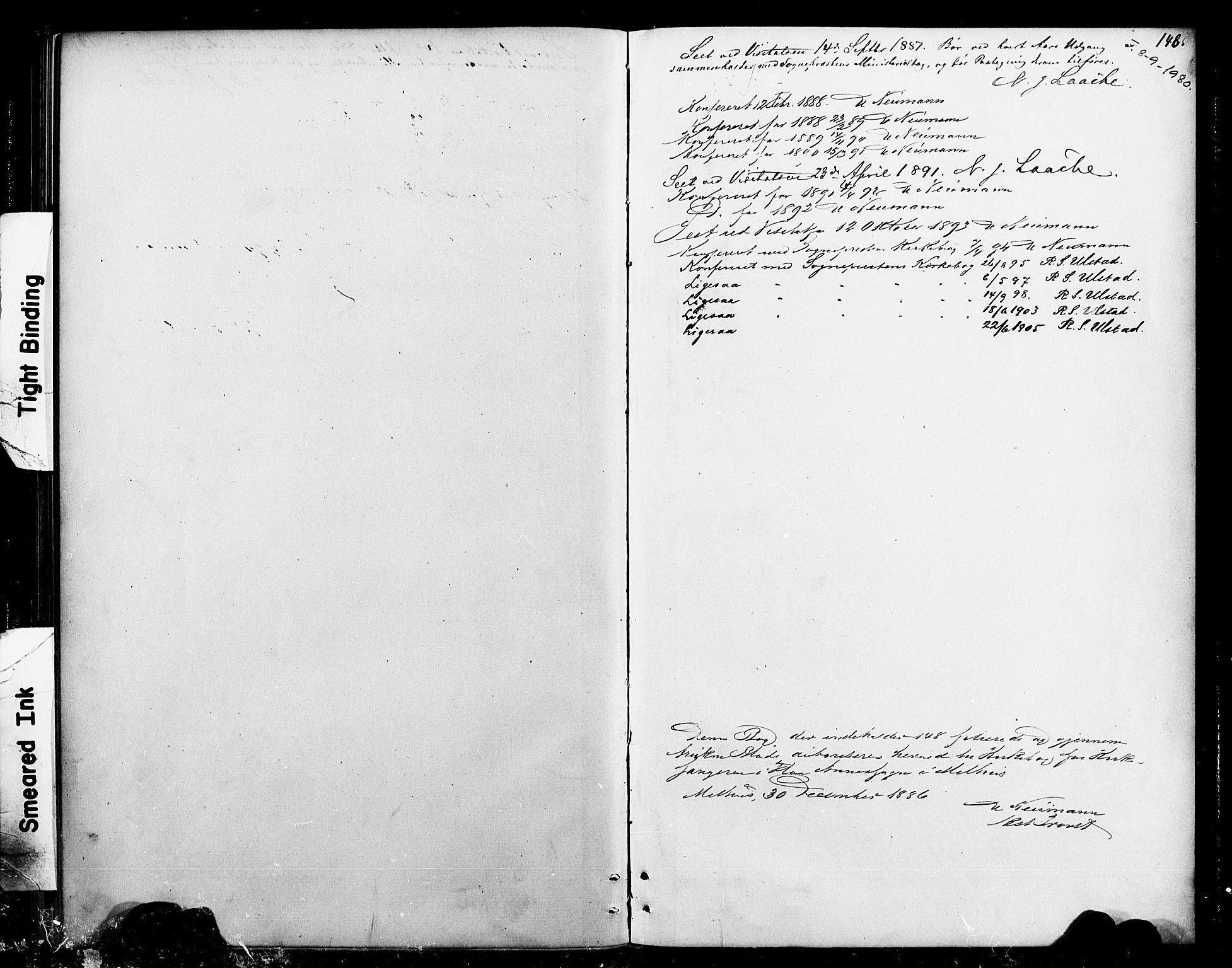Ministerialprotokoller, klokkerbøker og fødselsregistre - Sør-Trøndelag, SAT/A-1456/693/L1123: Parish register (copy) no. 693C04, 1887-1910, p. 148