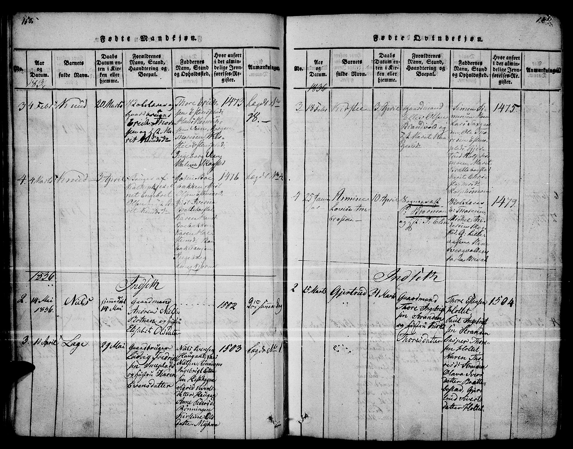 Kvikne prestekontor, AV/SAH-PREST-064/H/Ha/Haa/L0004: Parish register (official) no. 4, 1815-1840, p. 150-151