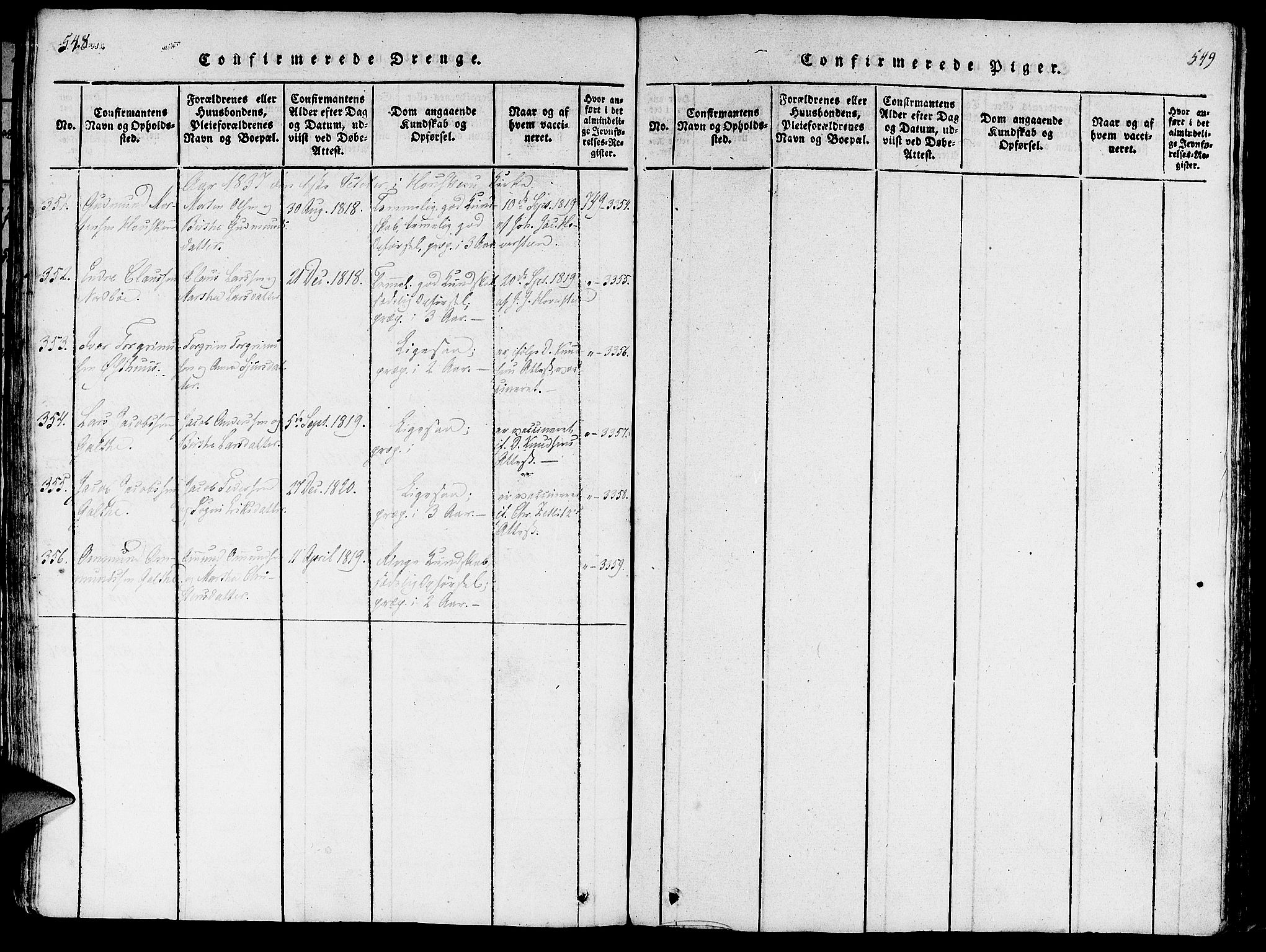 Rennesøy sokneprestkontor, AV/SAST-A -101827/H/Ha/Haa/L0004: Parish register (official) no. A 4, 1816-1837, p. 548-549